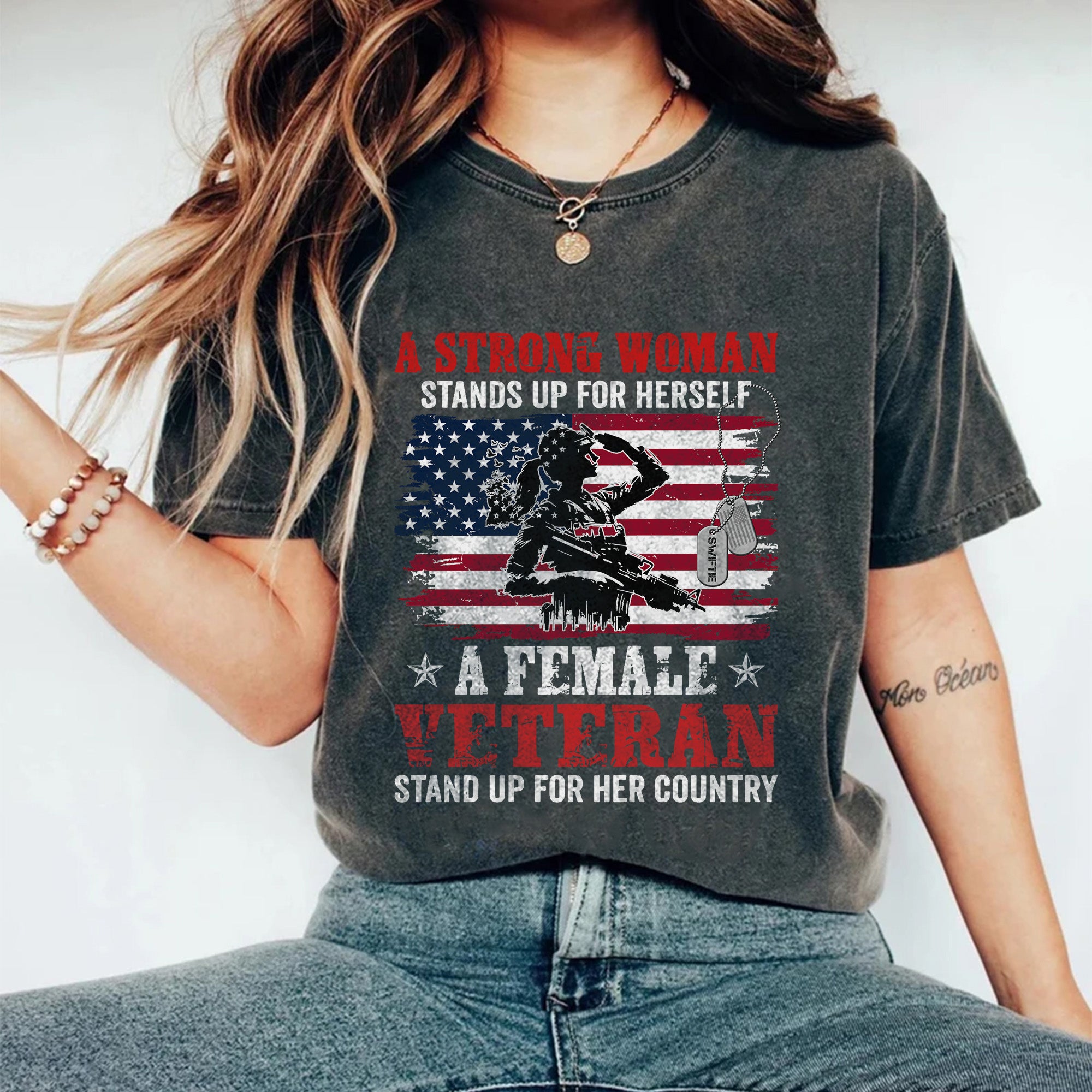 A Strong Woman Stands Up Comfort Colors T-Shirt Secondary image
