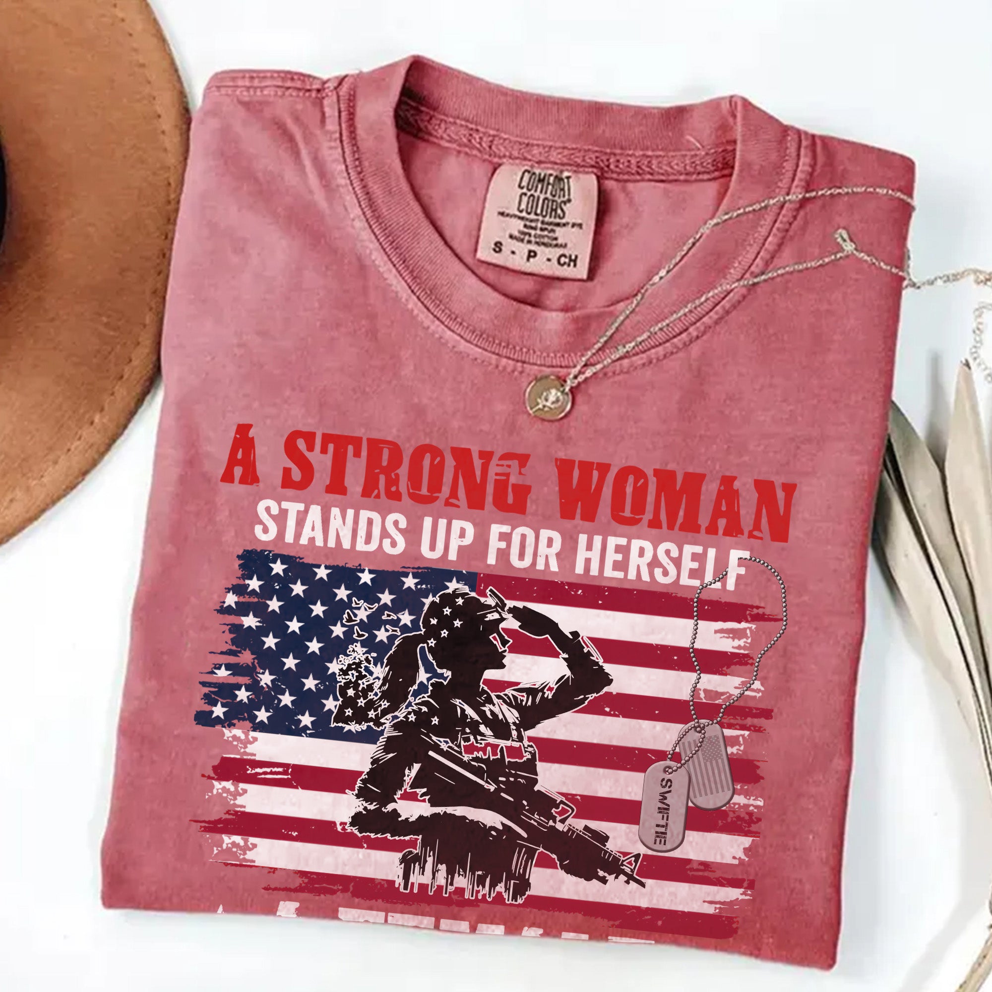 A Strong Woman Stands Up Comfort Colors T-Shirt