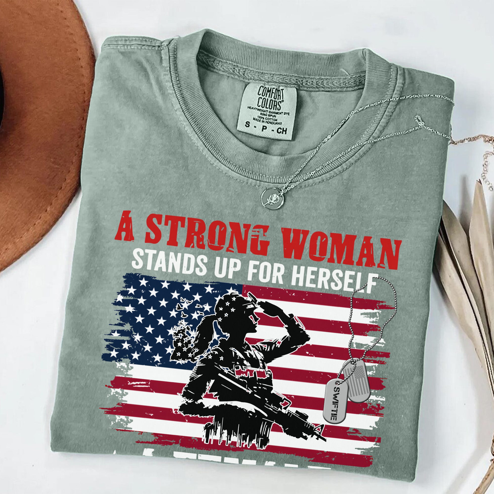 A Strong Woman Stands Up Comfort Colors T-Shirt