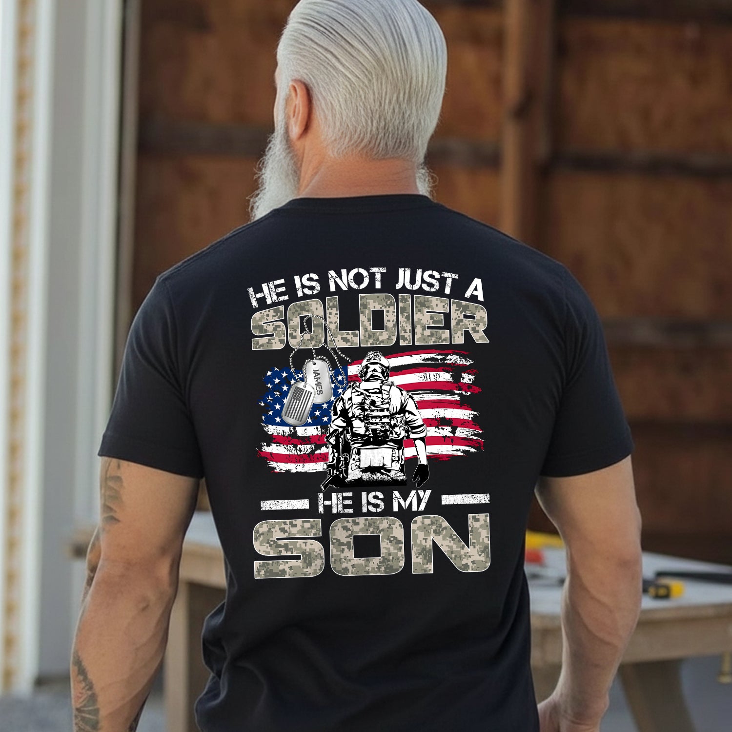 US Army He Is Not Just a Soldier He Is My Son Personalized T-Shirt Secondary image