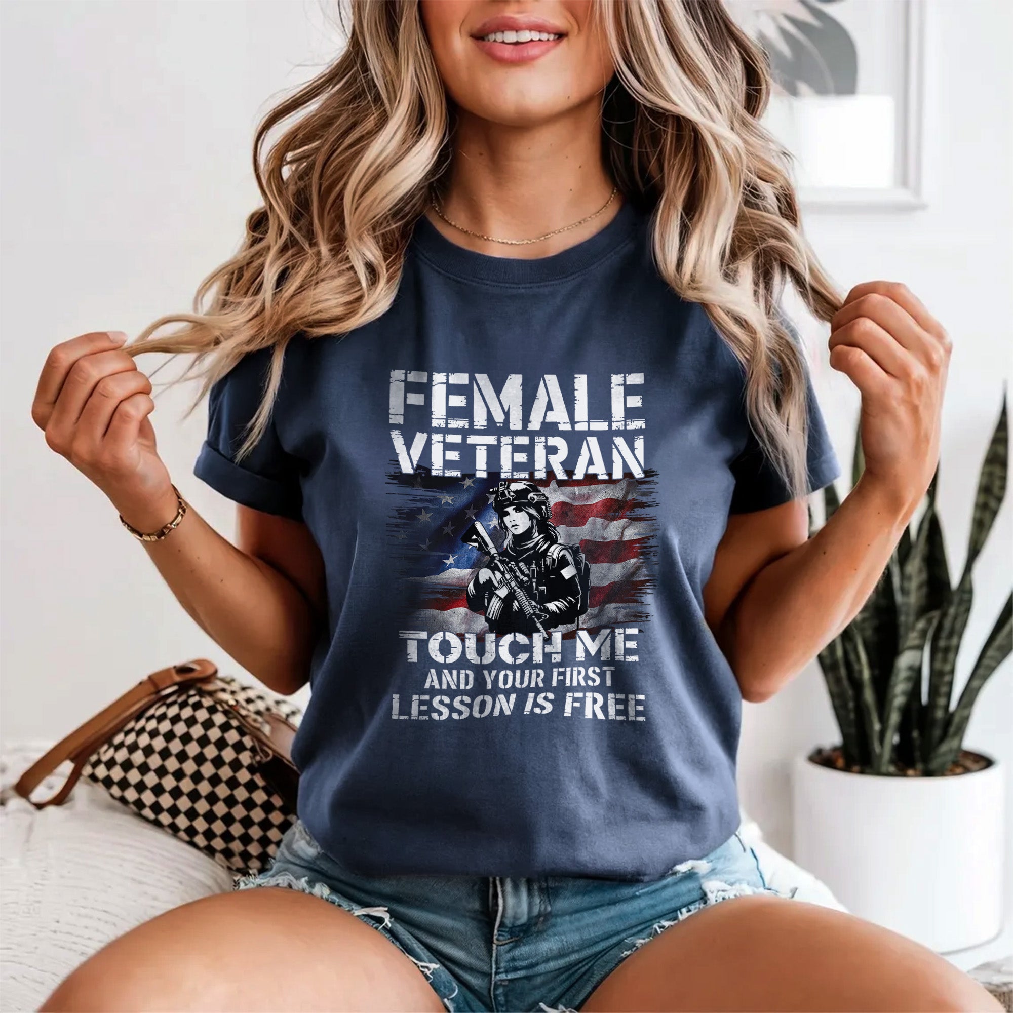 Female Veteran Learn Fast Comfort Colors T-Shirt