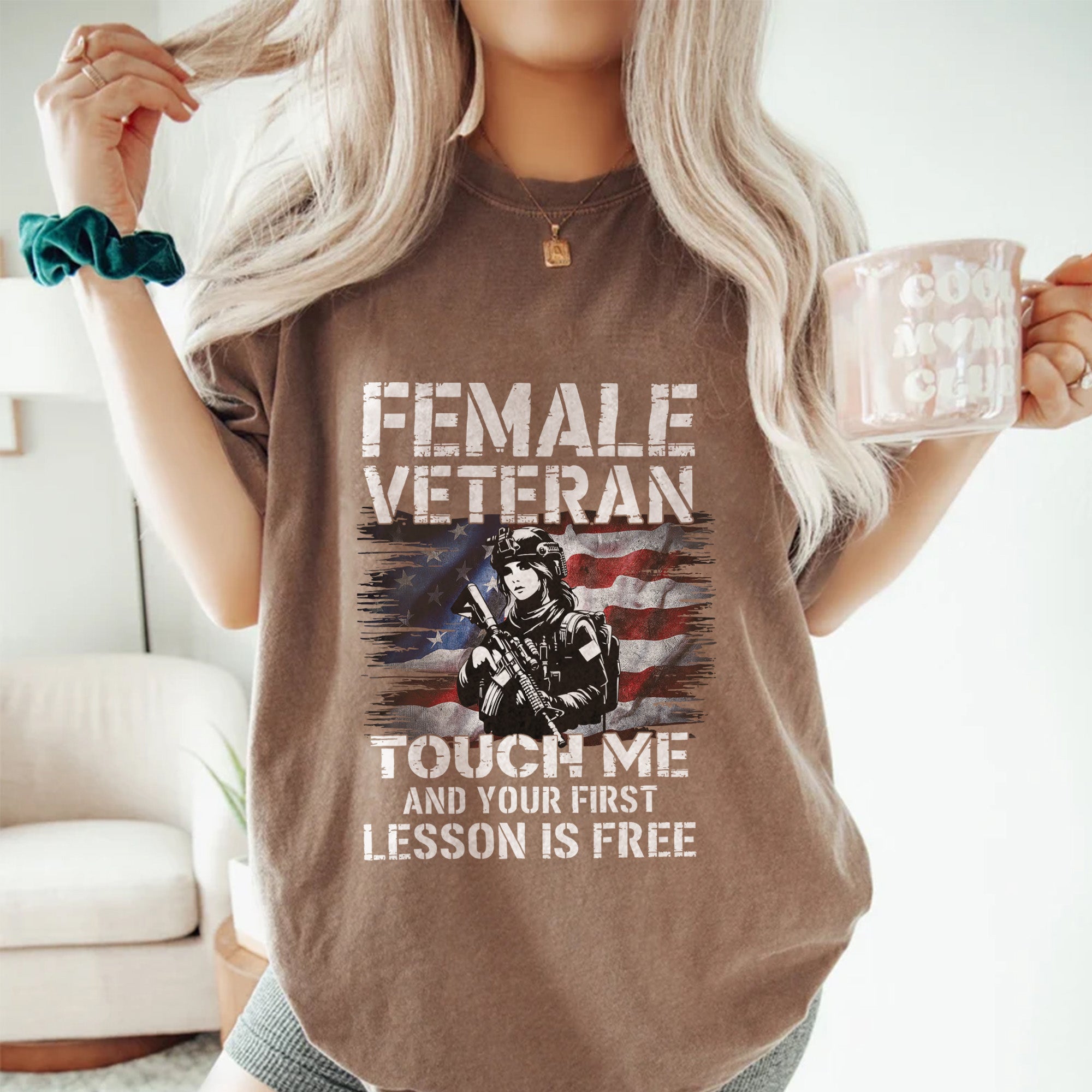 Female Veteran Learn Fast Comfort Colors T-Shirt