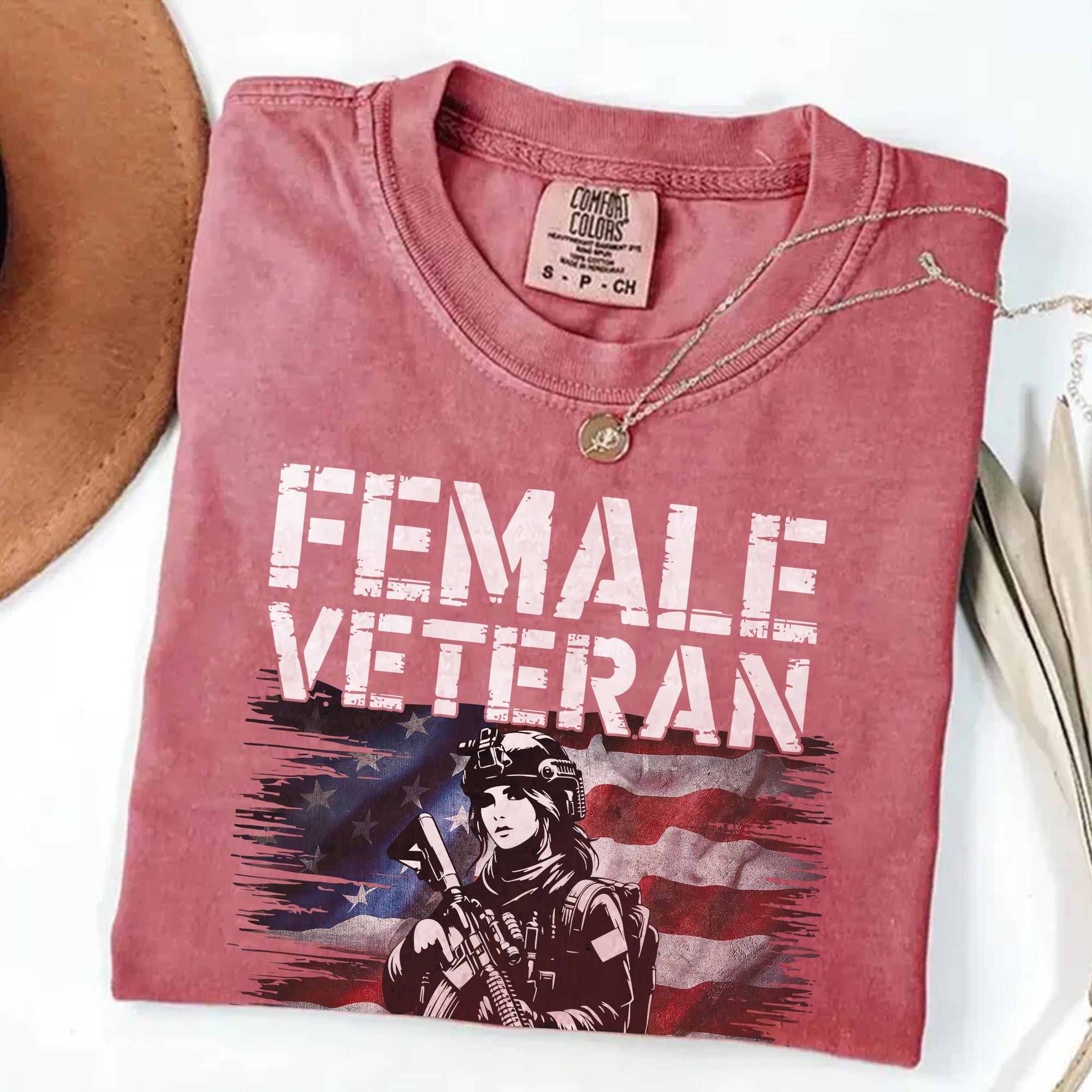 Female Veteran Learn Fast Comfort Colors T-Shirt