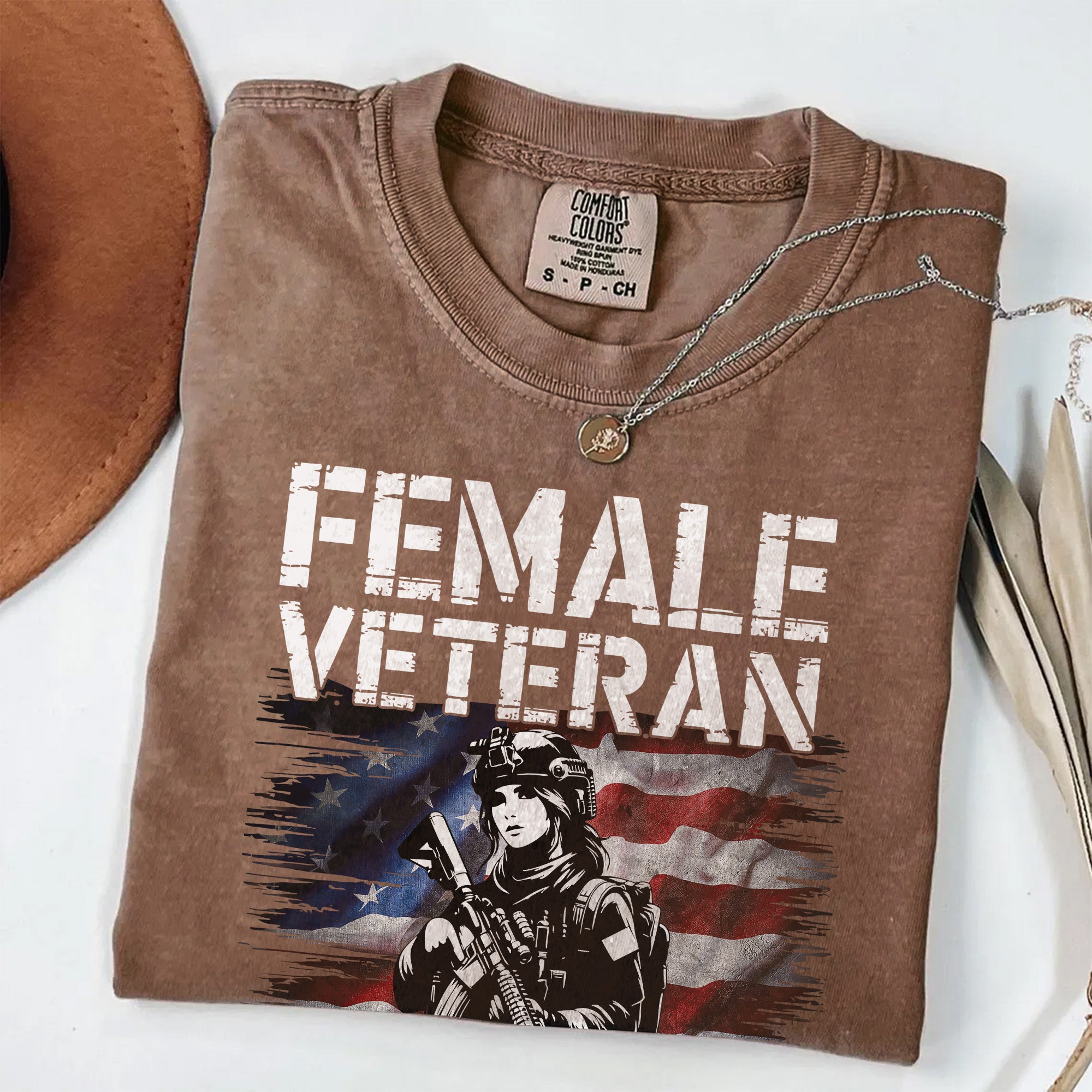 Female Veteran Learn Fast Comfort Colors T-Shirt