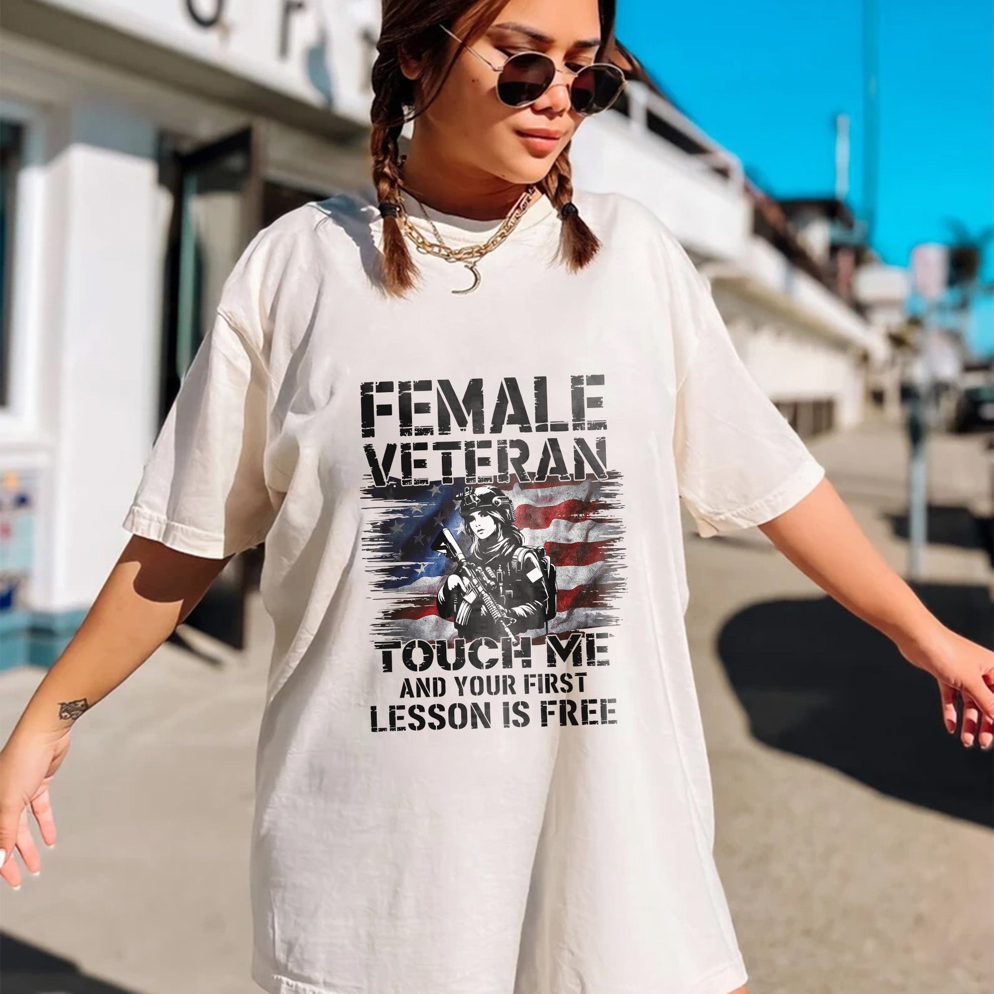 Female Veteran Learn Fast Comfort Colors T-Shirt