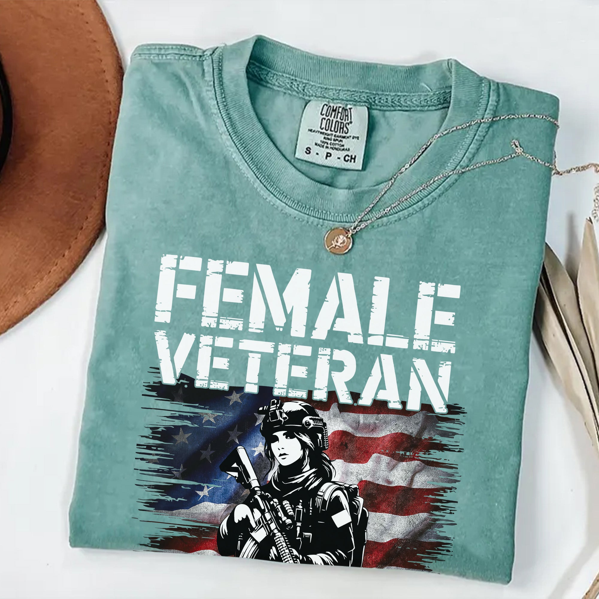 Female Veteran Learn Fast Comfort Colors T-Shirt