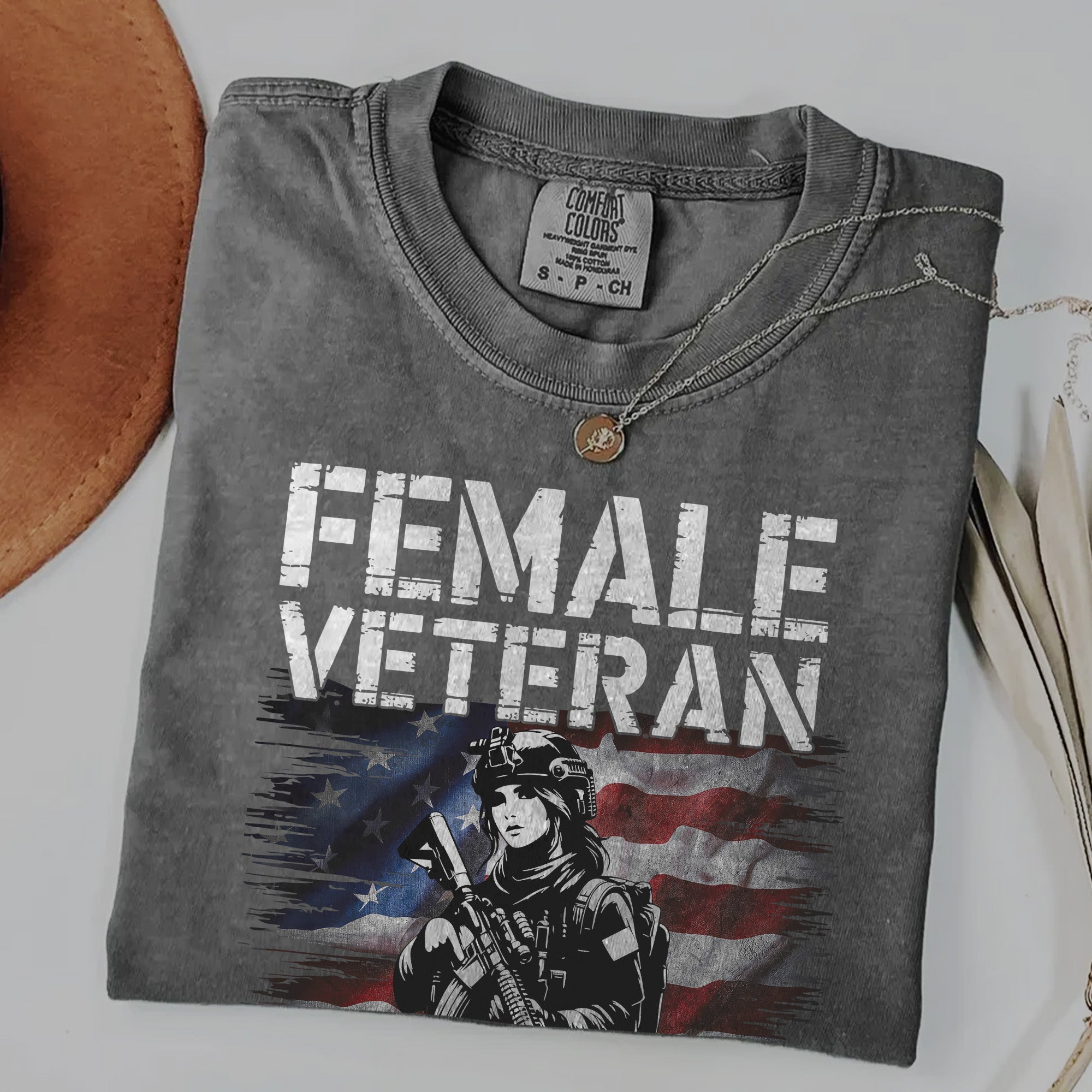Female Veteran Learn Fast Comfort Colors T-Shirt