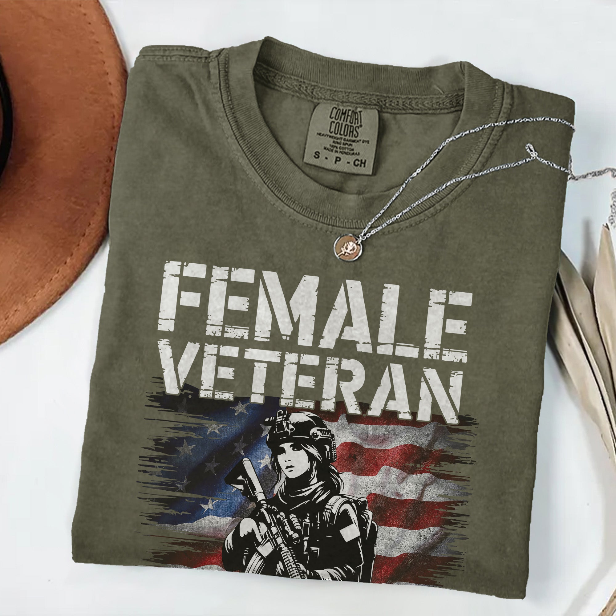 Female Veteran Learn Fast Comfort Colors T-Shirt