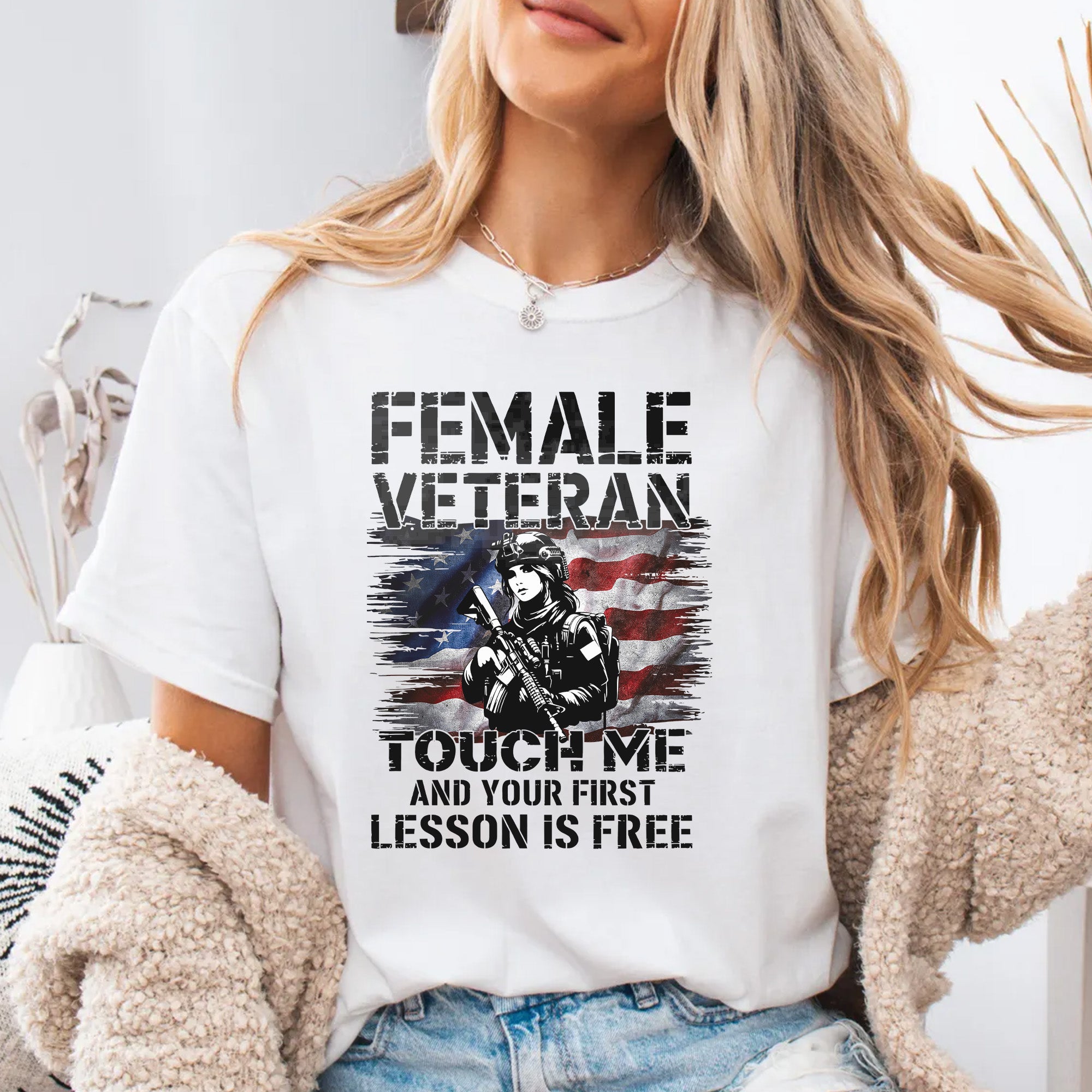 Female Veteran Learn Fast Comfort Colors T-Shirt