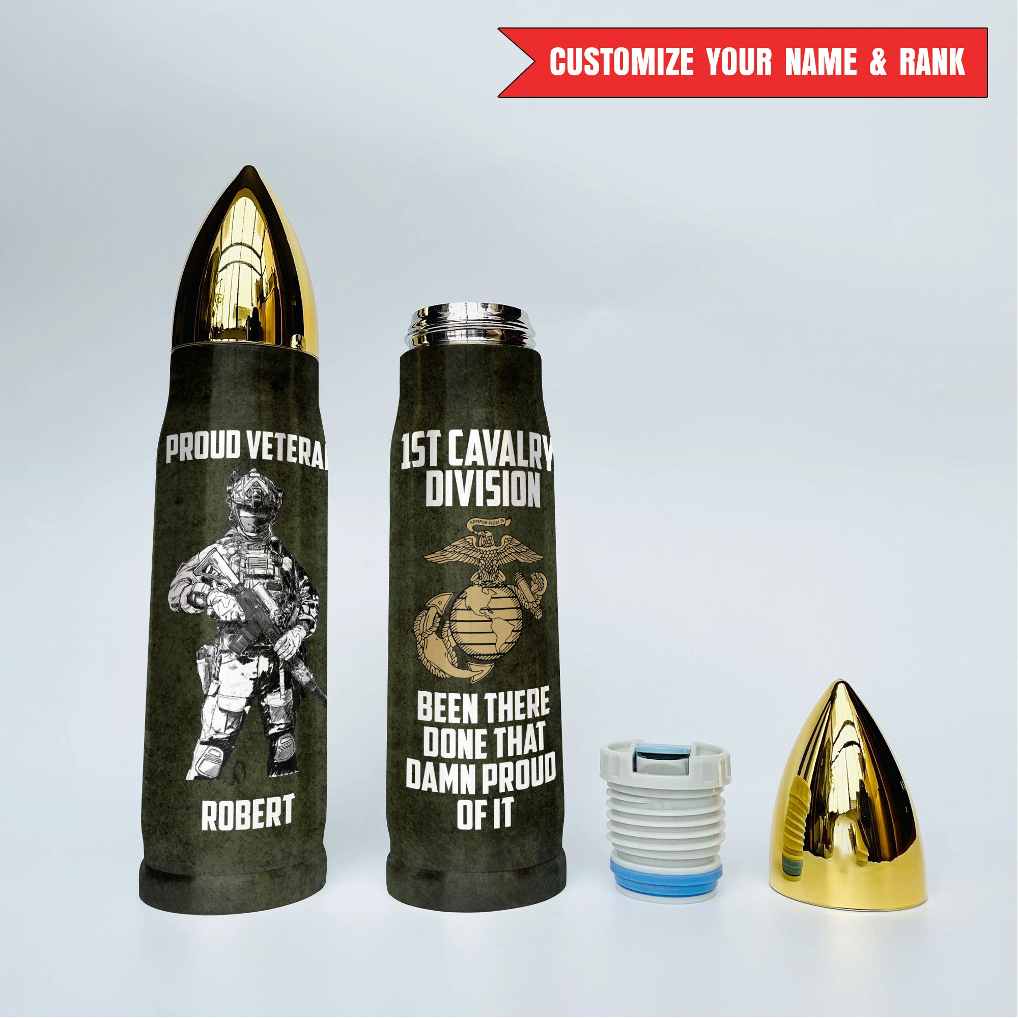 Veteran Pride All-over Print Personalized Bullet Tumbler