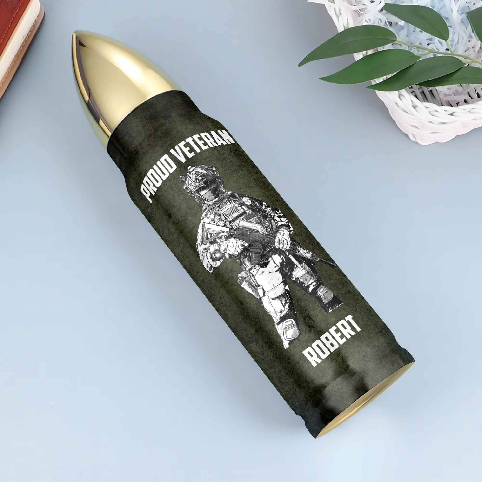 Veteran Pride All-over Print Personalized Bullet Tumbler Secondary image