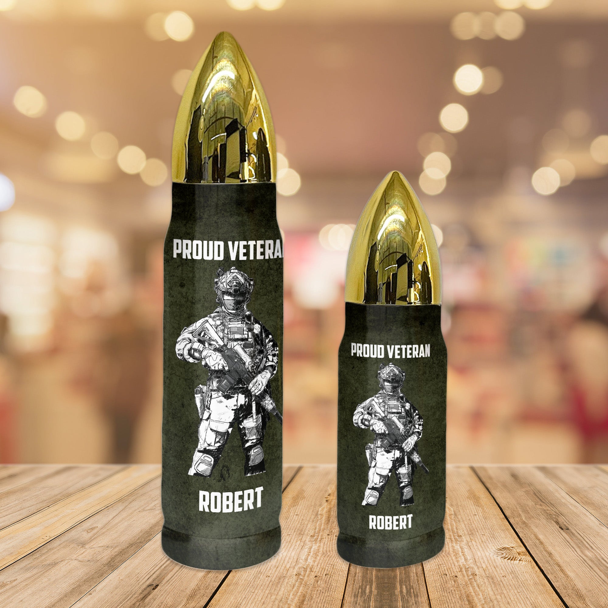 Veteran Pride All-over Print Personalized Bullet Tumbler