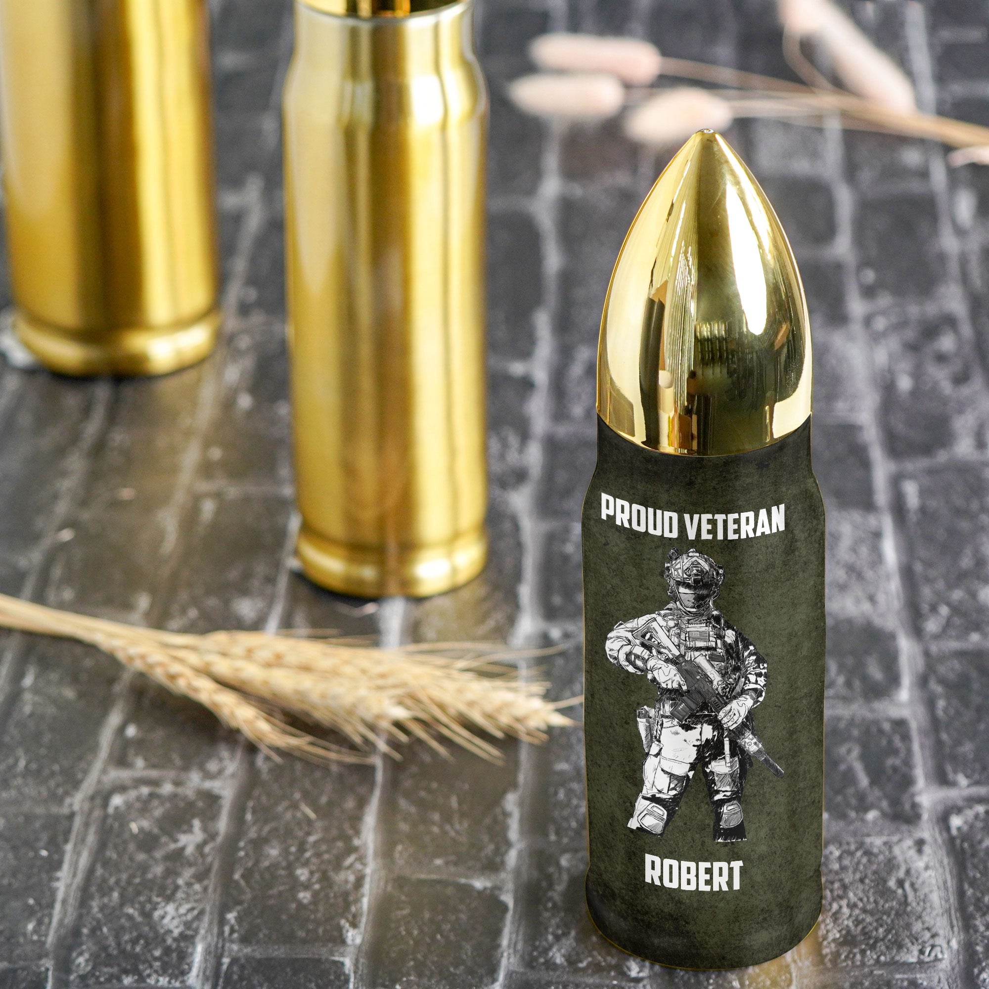 Veteran Pride All-over Print Personalized Bullet Tumbler