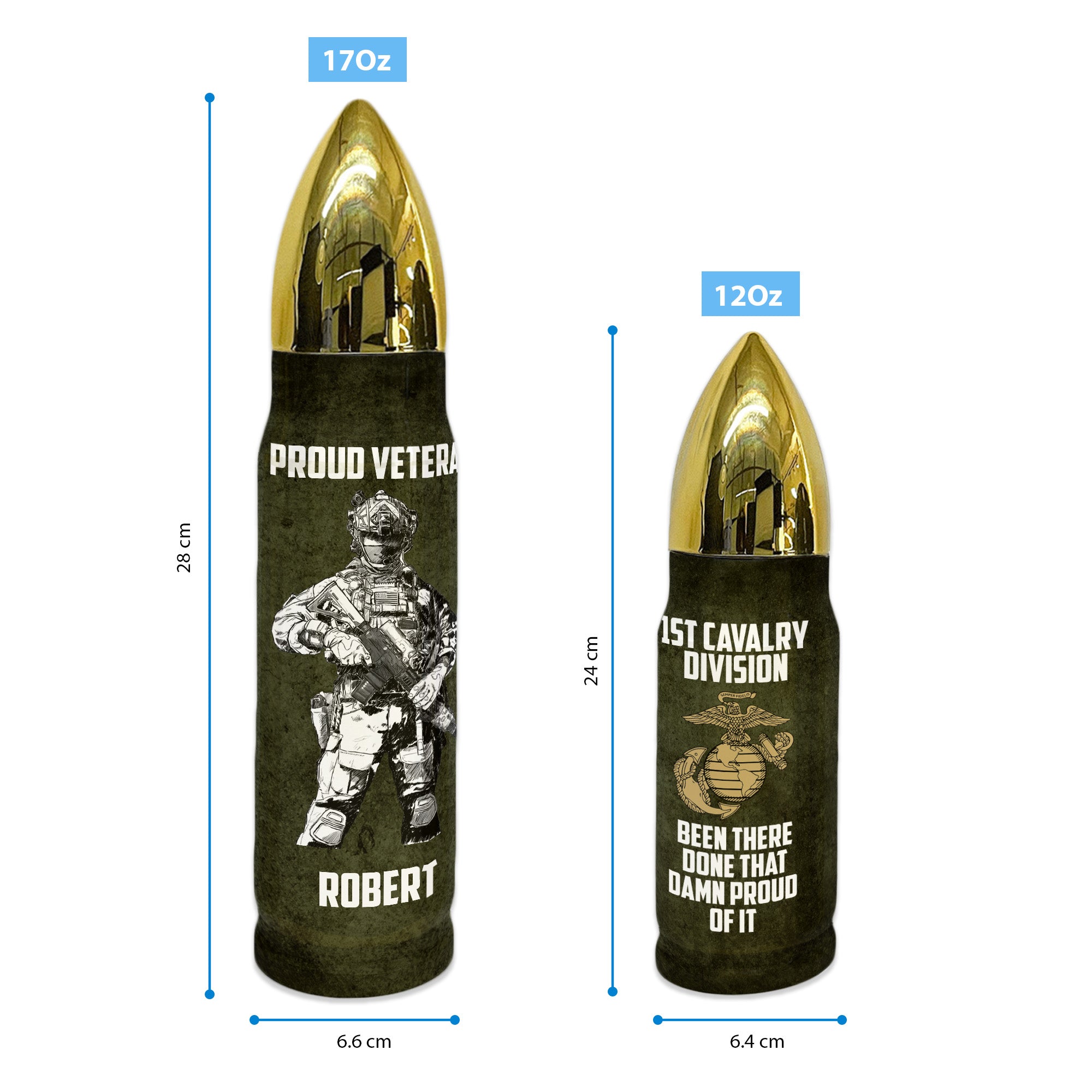 Veteran Pride All-over Print Personalized Bullet Tumbler