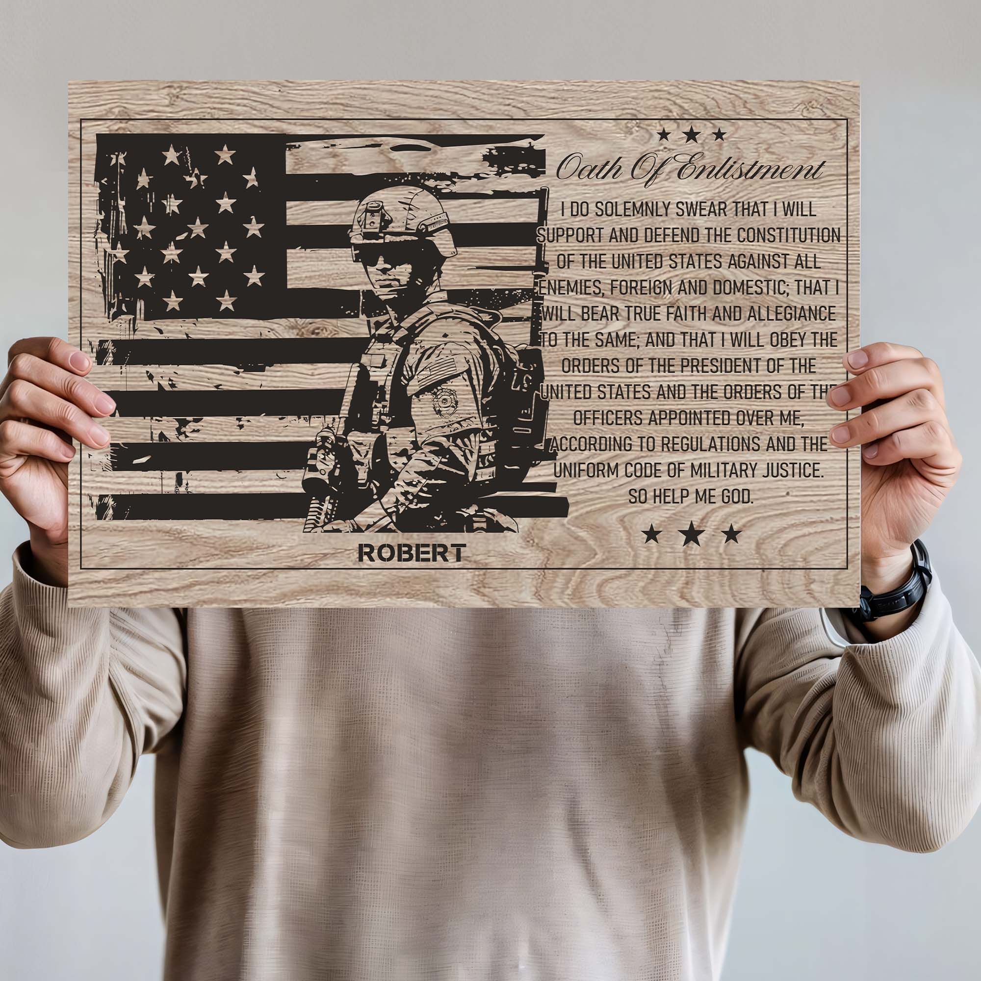 U.S. Military Oath of Enlistment Canvas