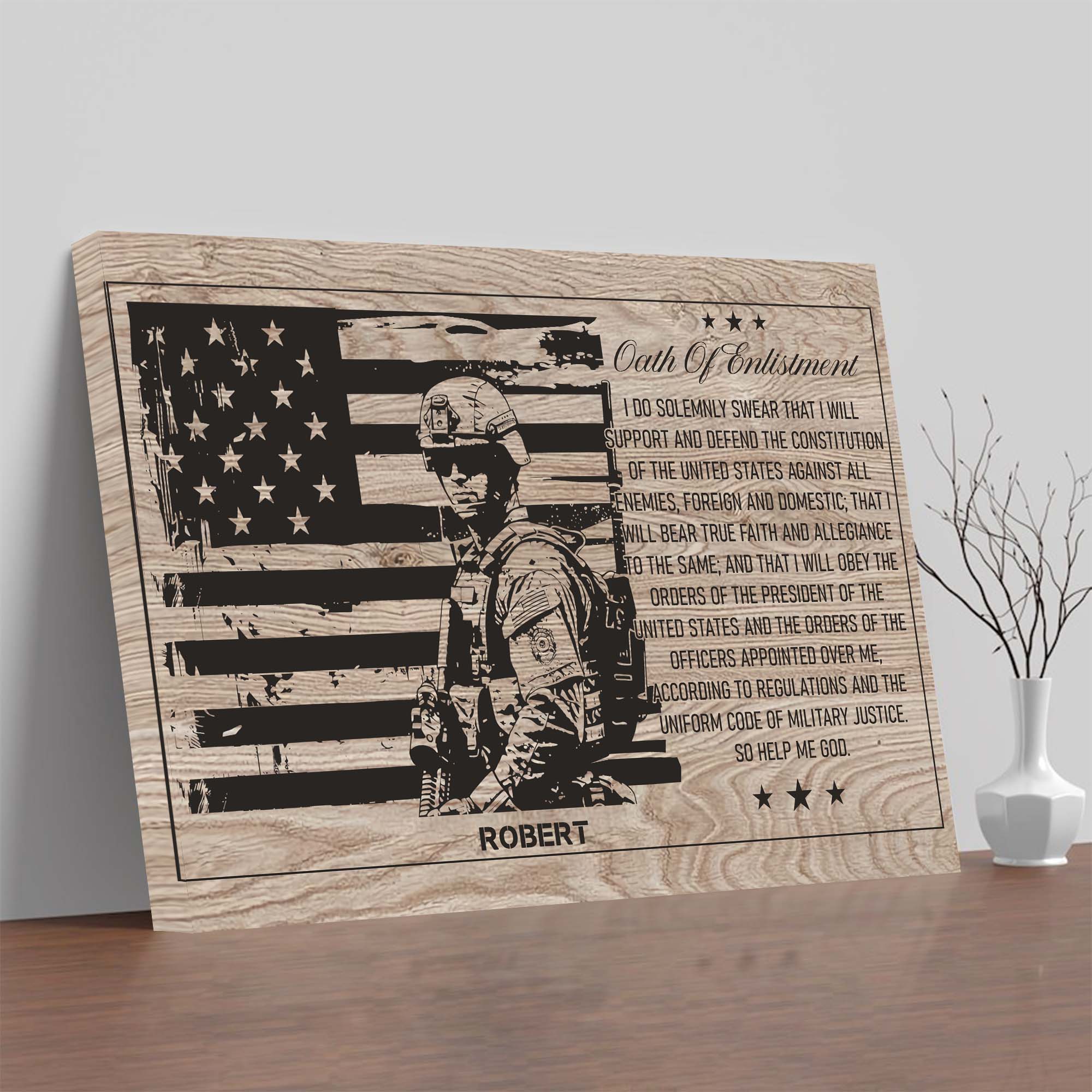 U.S. Military Oath of Enlistment Canvas