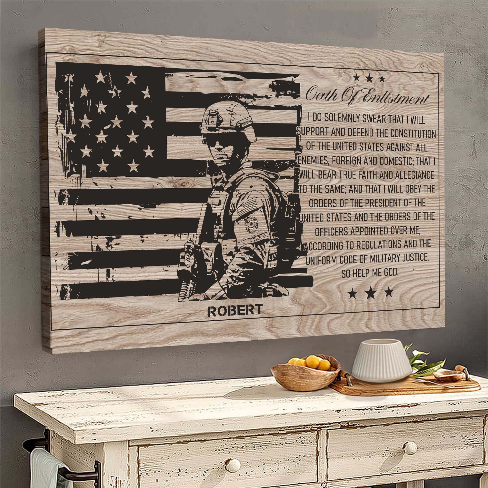 U.S. Military Oath of Enlistment Canvas