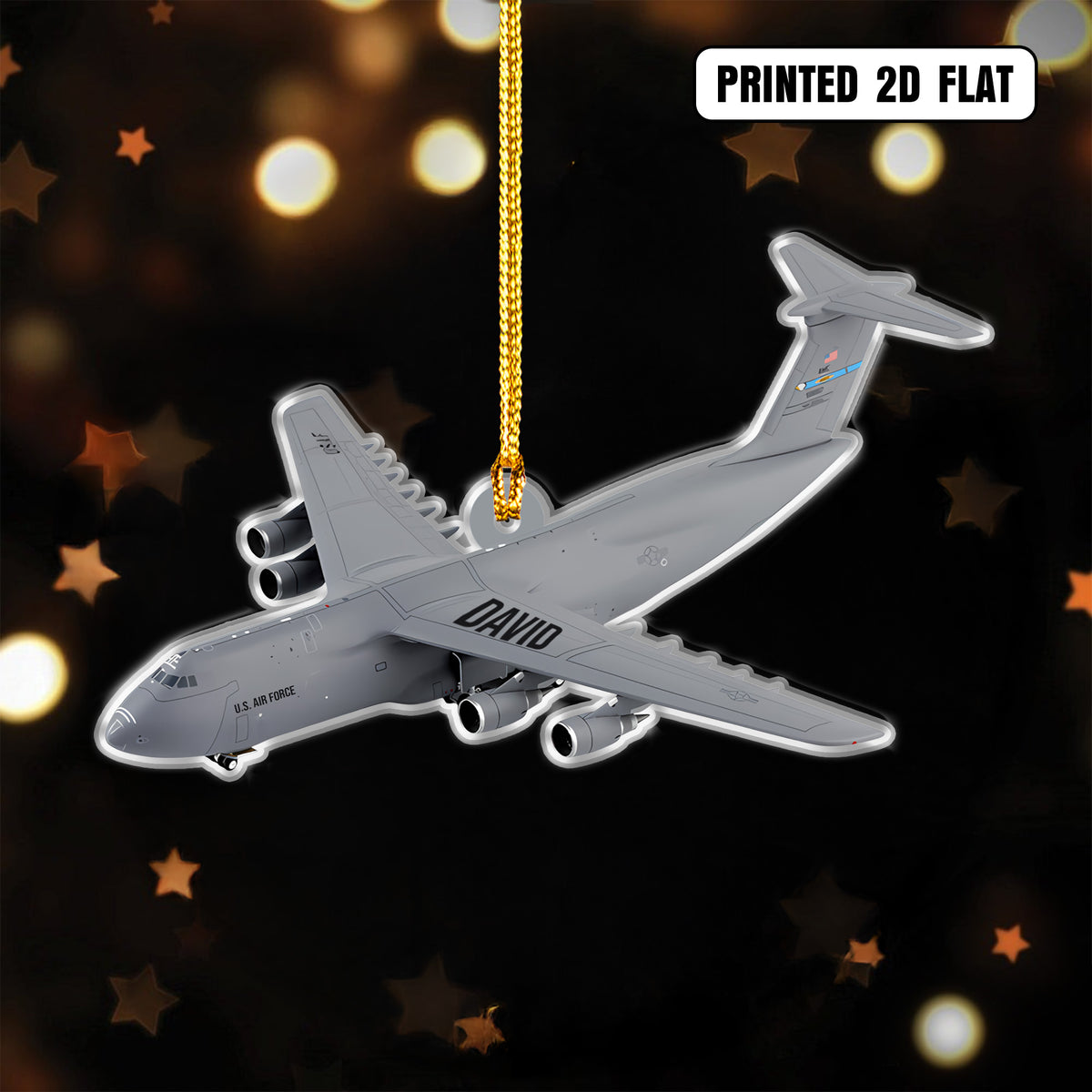 USAF Veteran Pride Personalized Acrylic Ornament Main image