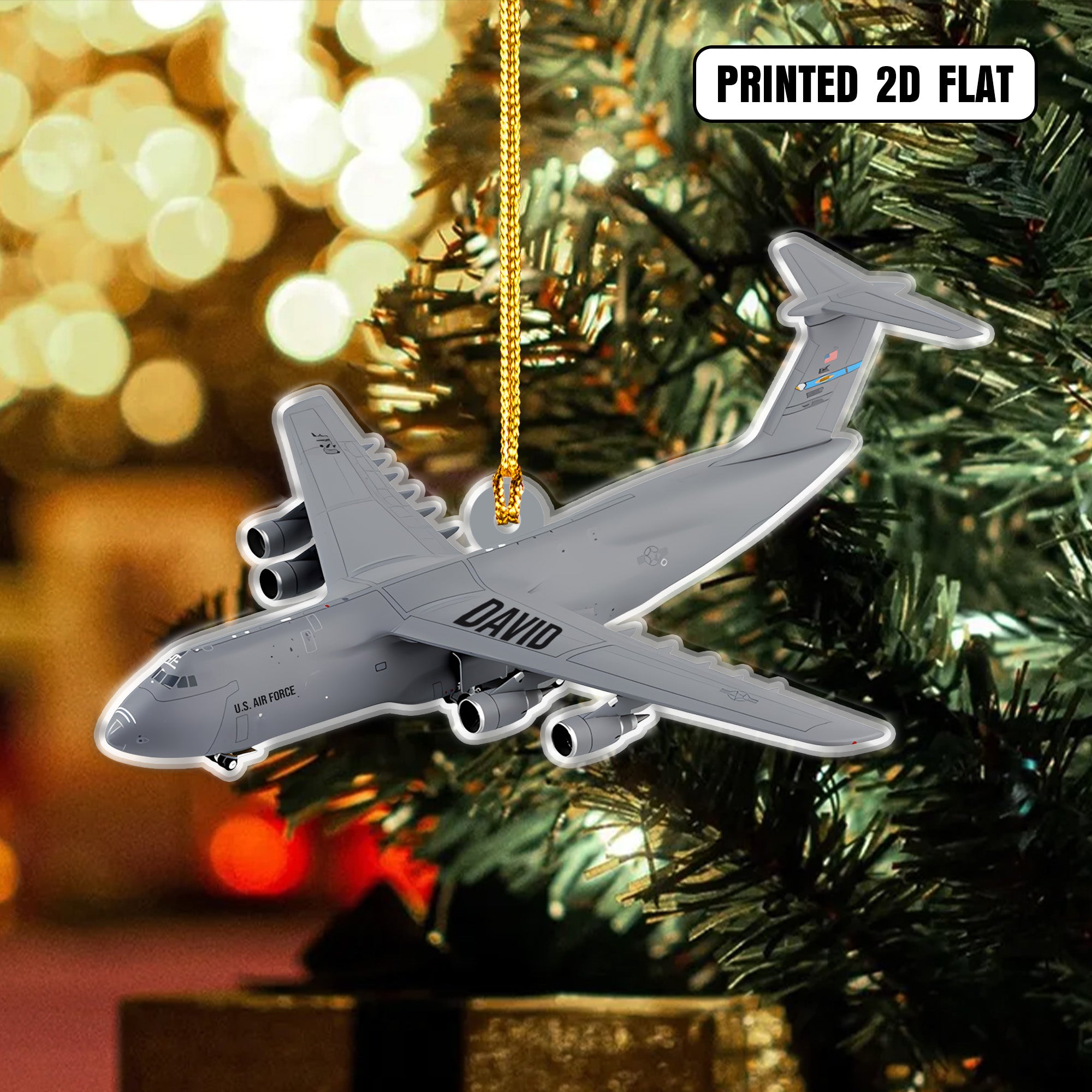 USAF Veteran Pride Personalized Acrylic Ornament