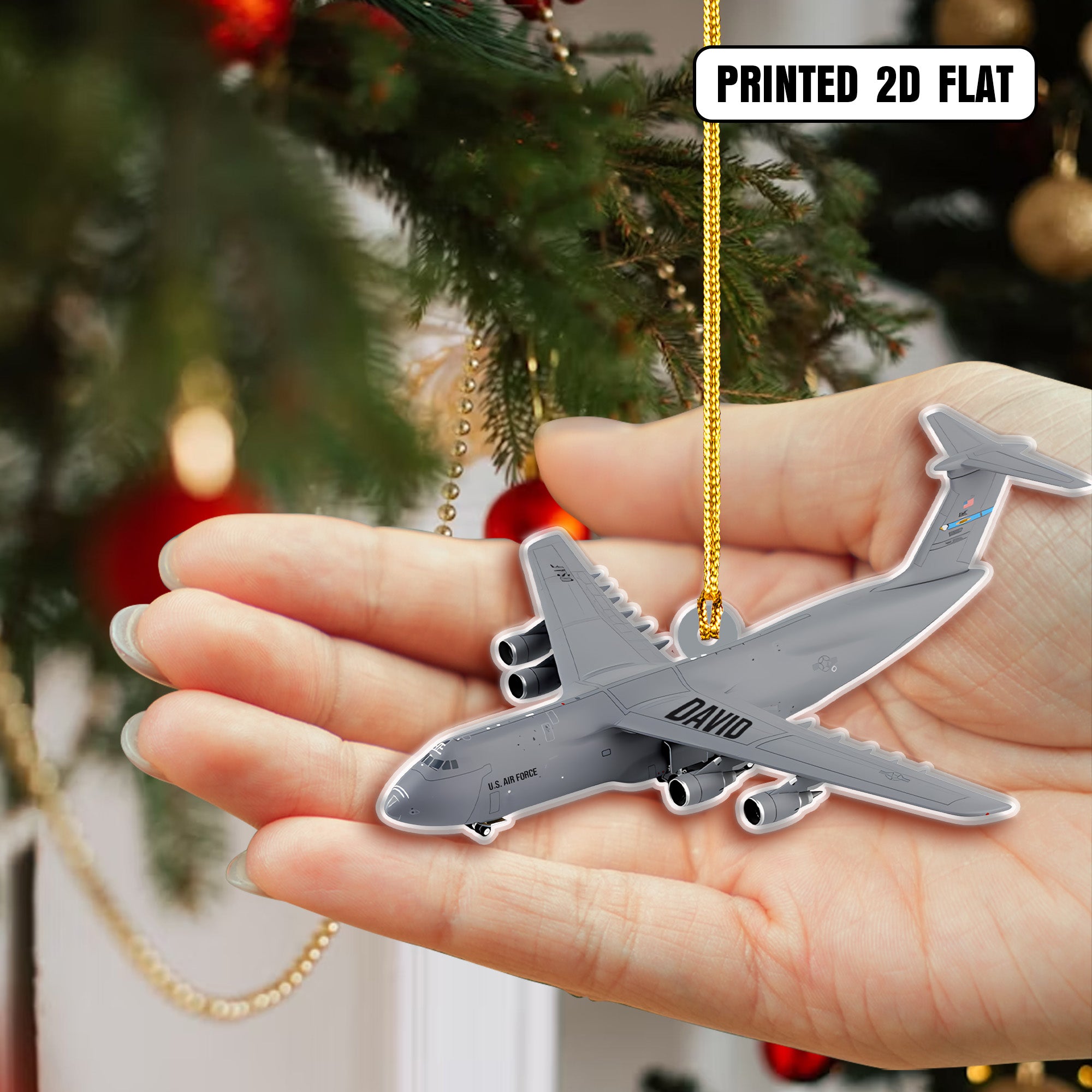 USAF Veteran Pride Personalized Acrylic Ornament