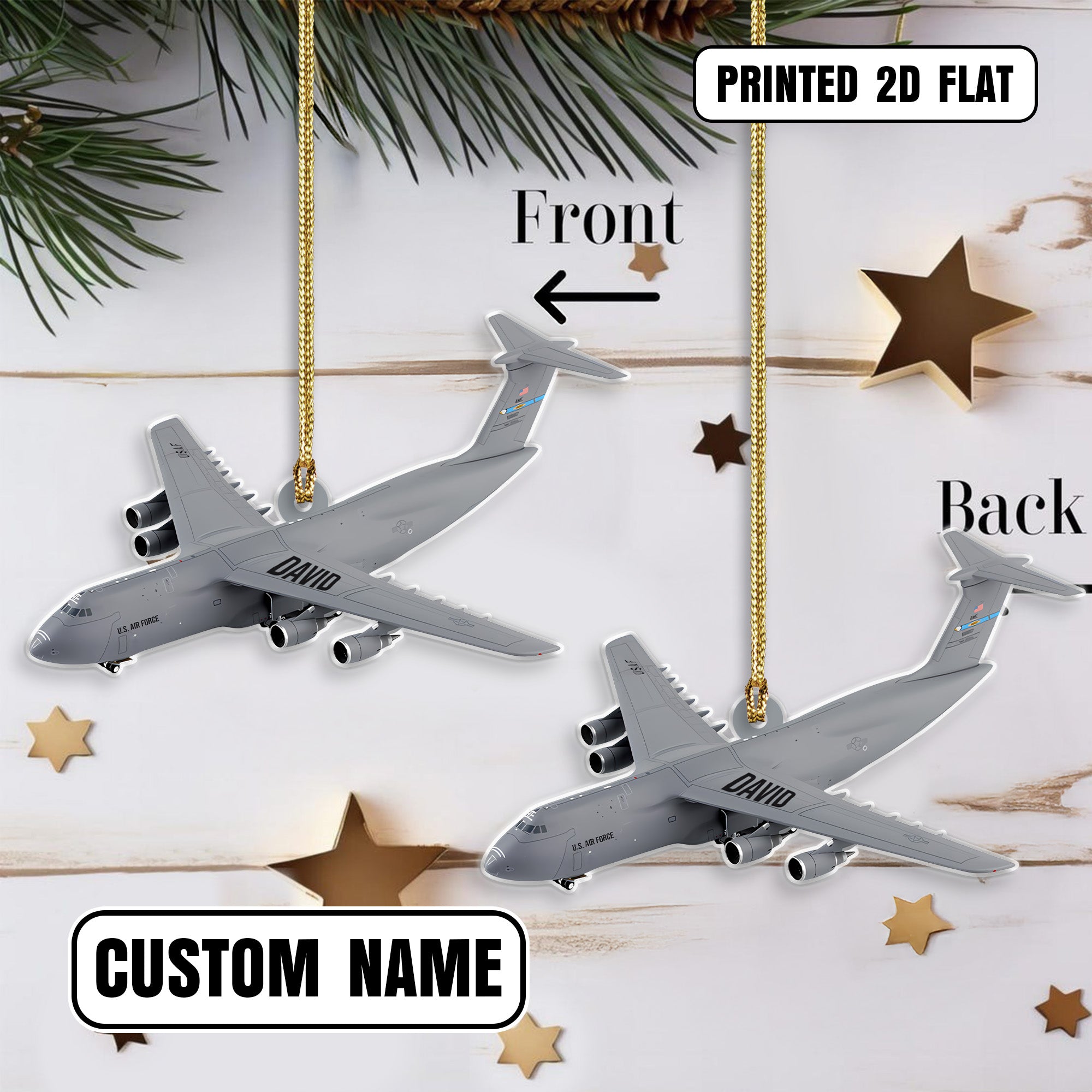 USAF Veteran Pride Personalized Acrylic Ornament