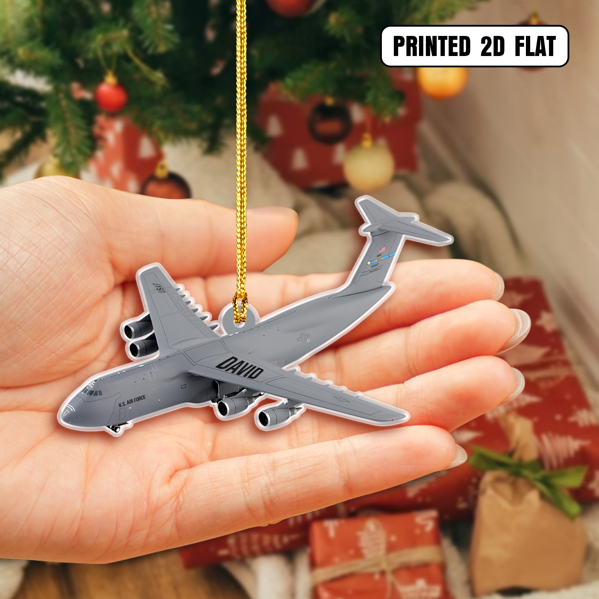 USAF Veteran Pride Personalized Acrylic Ornament