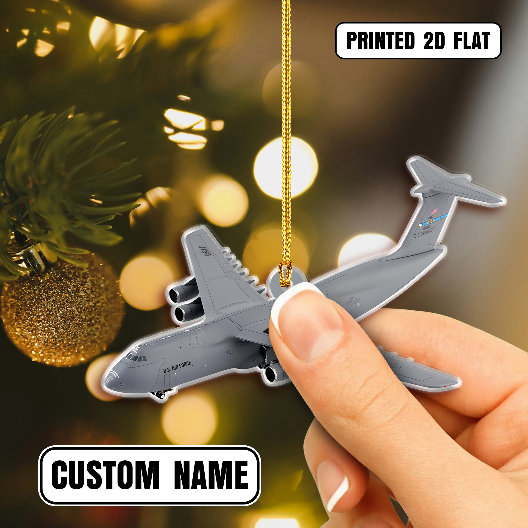 USAF Veteran Pride Personalized Acrylic Ornament