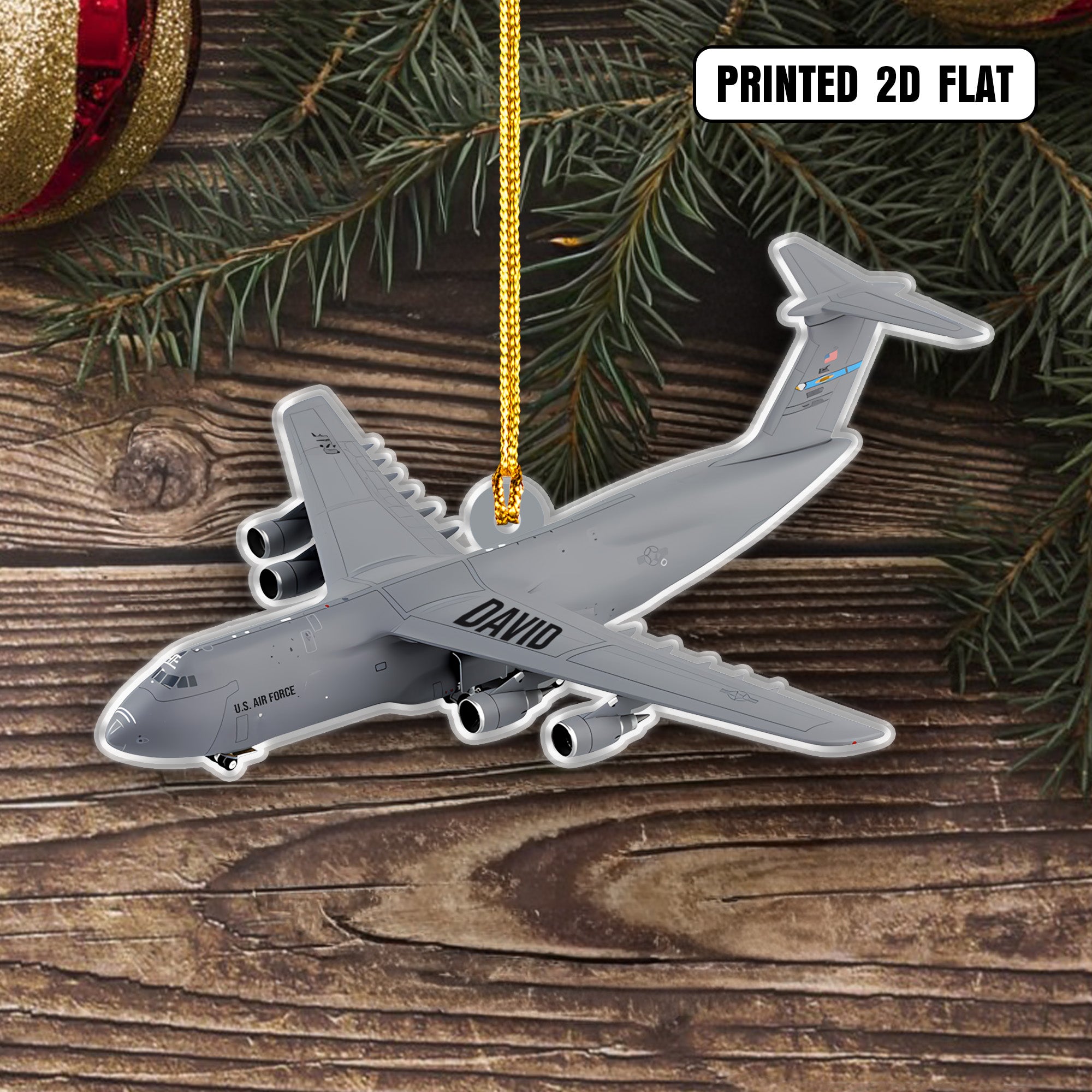 USAF Veteran Pride Personalized Acrylic Ornament