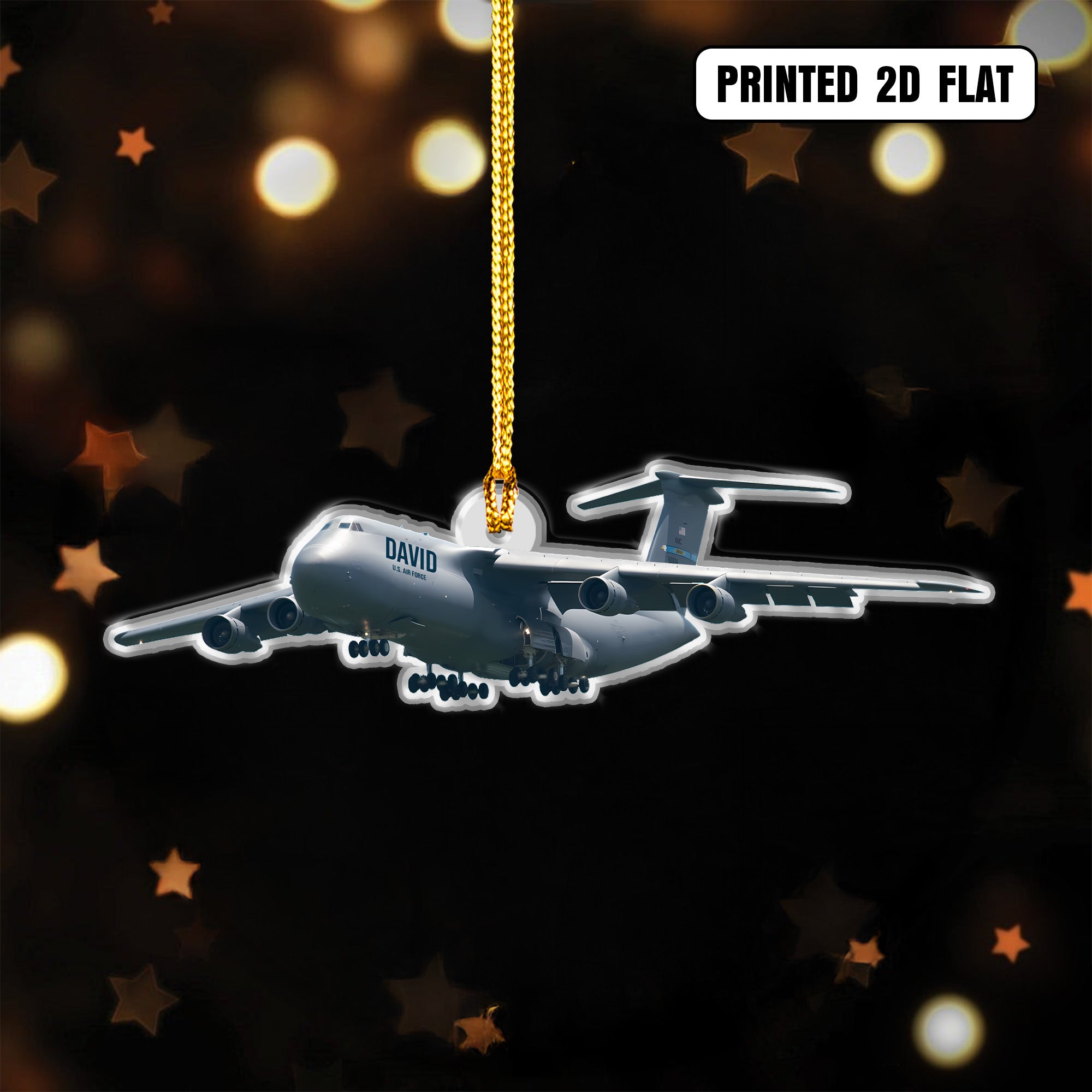 USAF Veteran Pride Personalized Acrylic Ornament