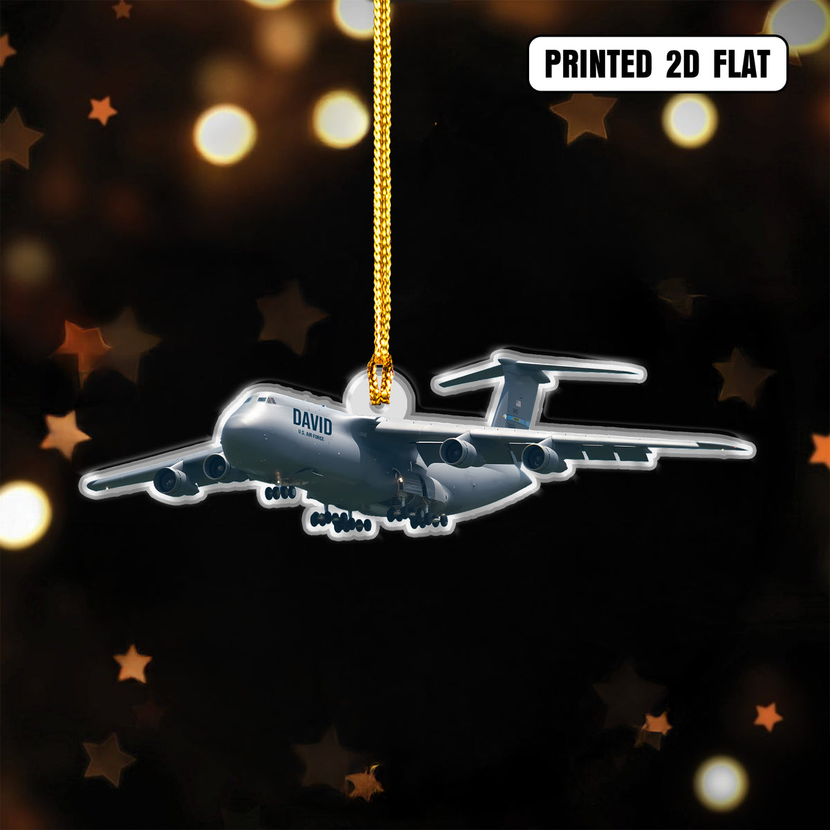 USAF Veteran Pride Personalized Acrylic Ornament