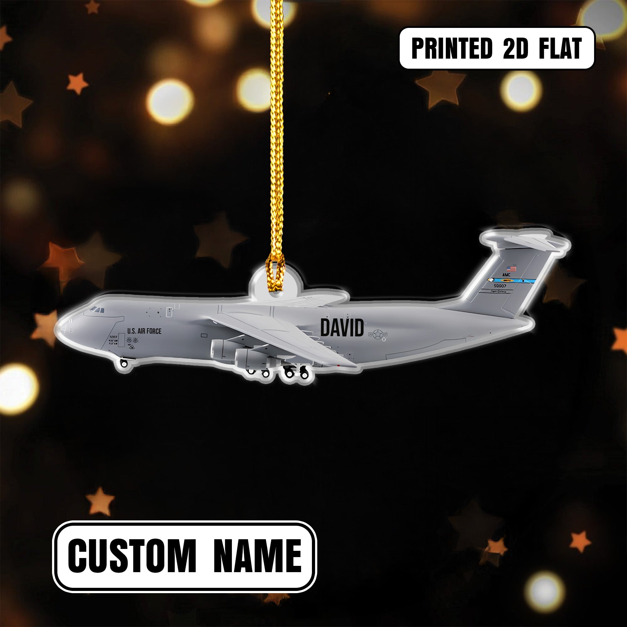 USAF Veteran Pride Personalized Acrylic Ornament