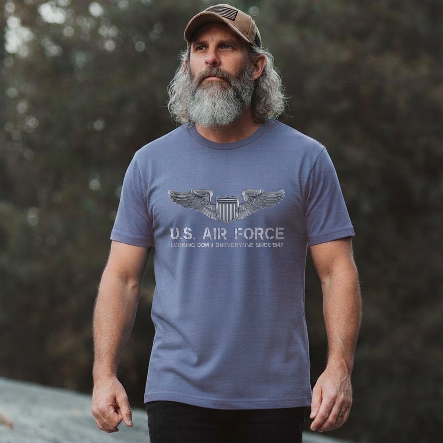 US Air Force Looking Down Comfort Colors T-Shirt Secondary image