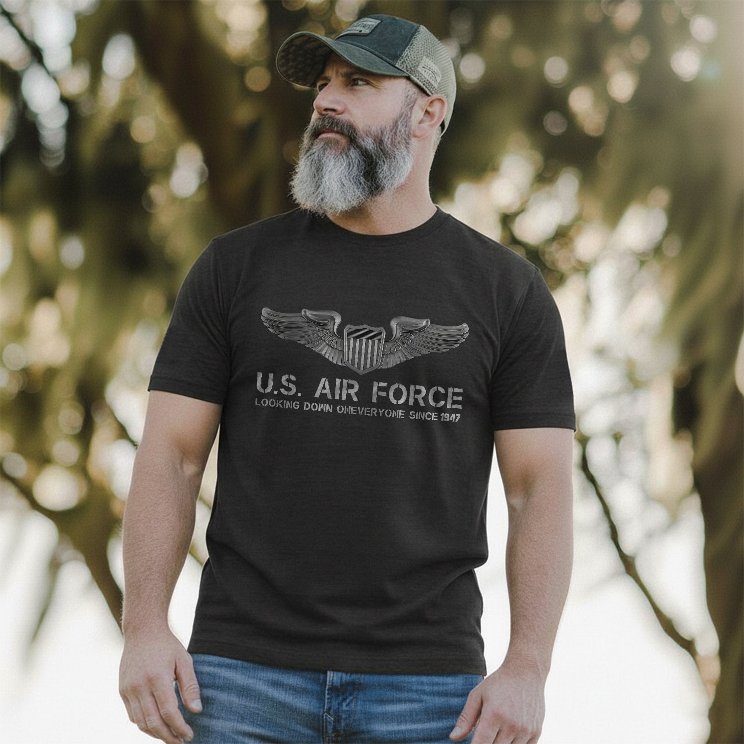US Air Force Looking Down Comfort Colors T-Shirt