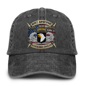 101st Airborne Eagles American Flag Baseball Cap