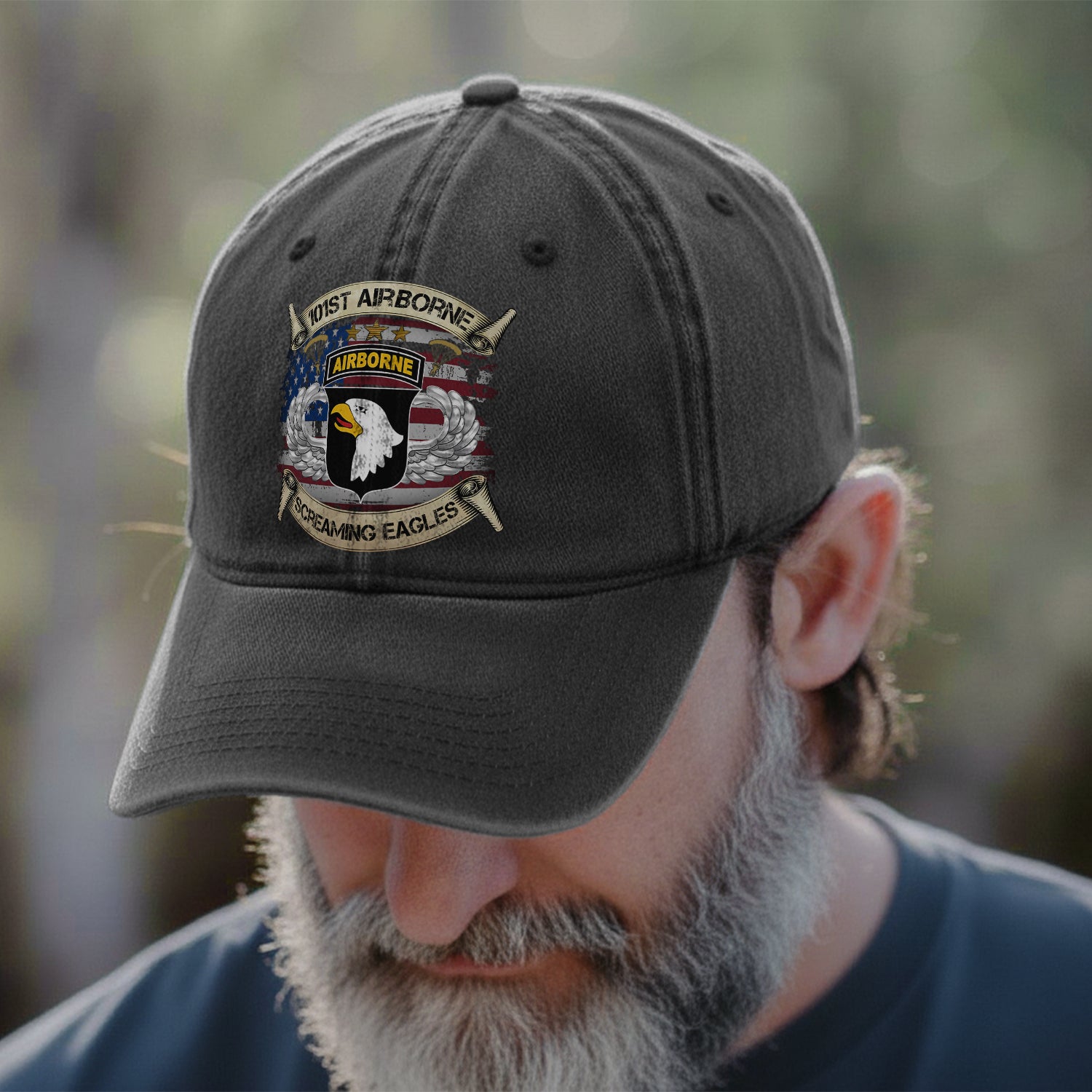 101st Airborne Eagles American Flag Baseball Cap