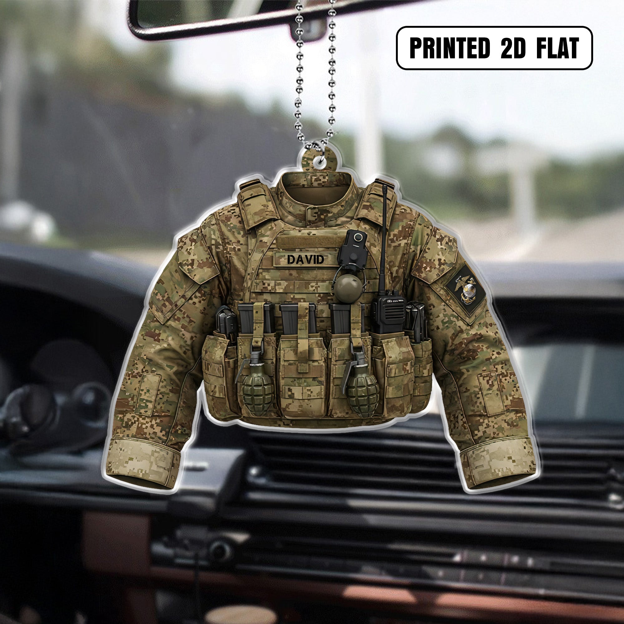 USMC Tactical Vest Personalized Acrylic Ornament