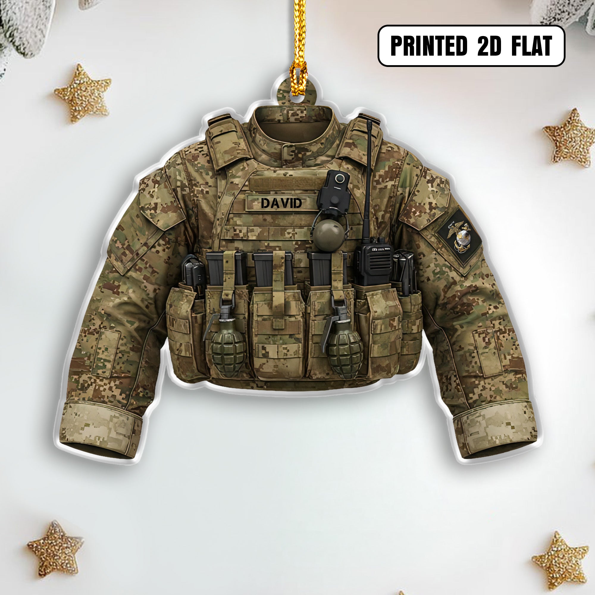 USMC Tactical Vest Personalized Acrylic Ornament Secondary image