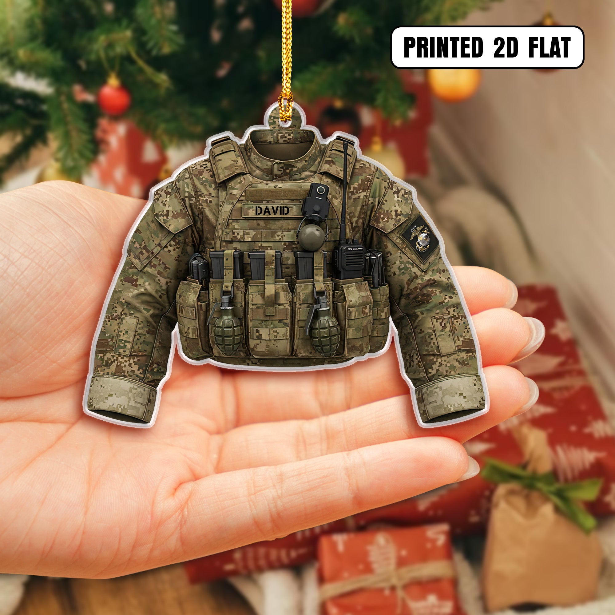 USMC Tactical Vest Personalized Acrylic Ornament