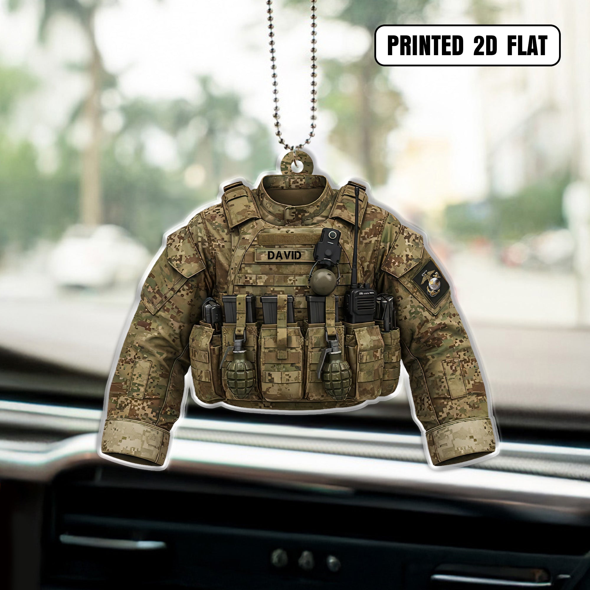 USMC Tactical Vest Personalized Acrylic Ornament