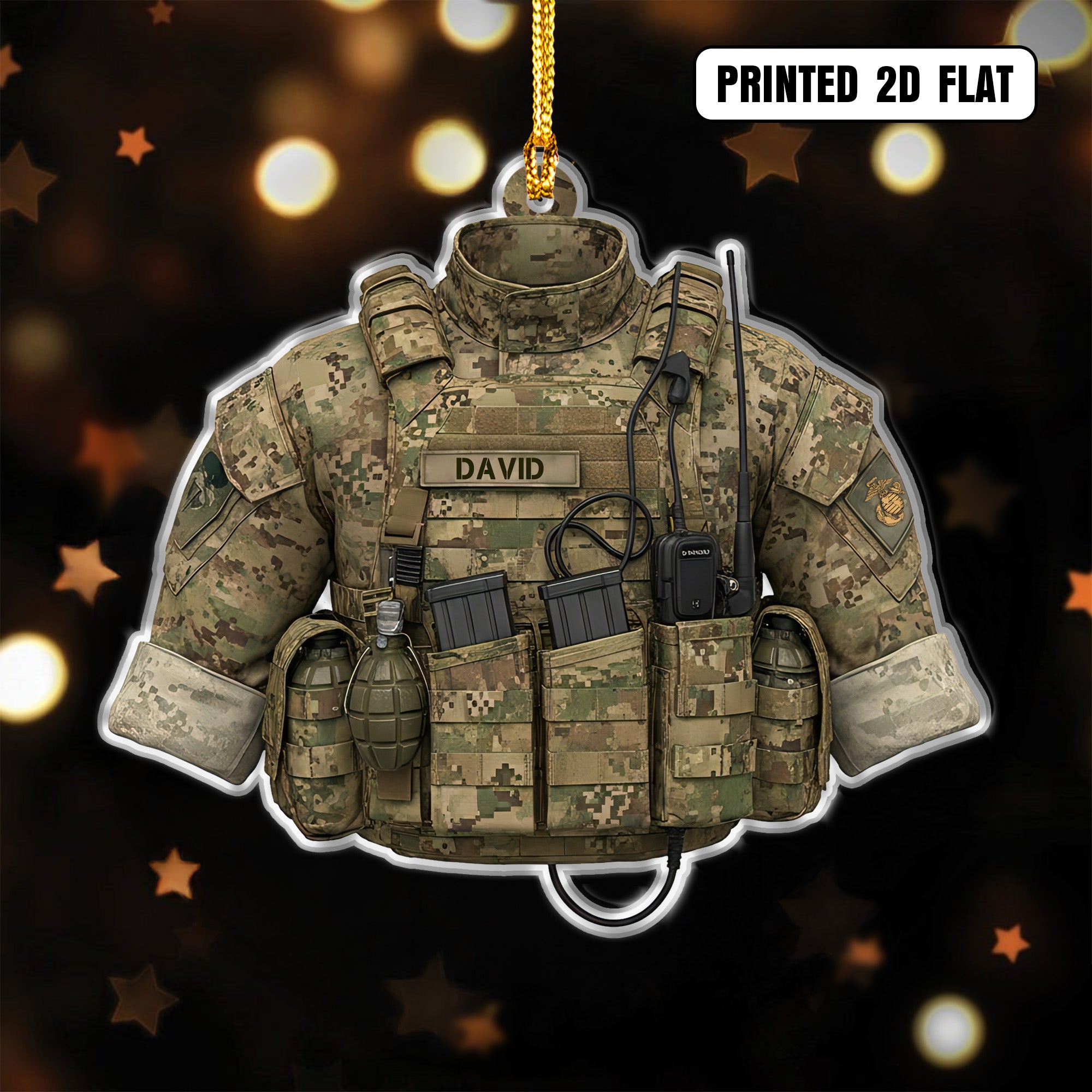 USMC Tactical Vest Personalized Acrylic Ornament