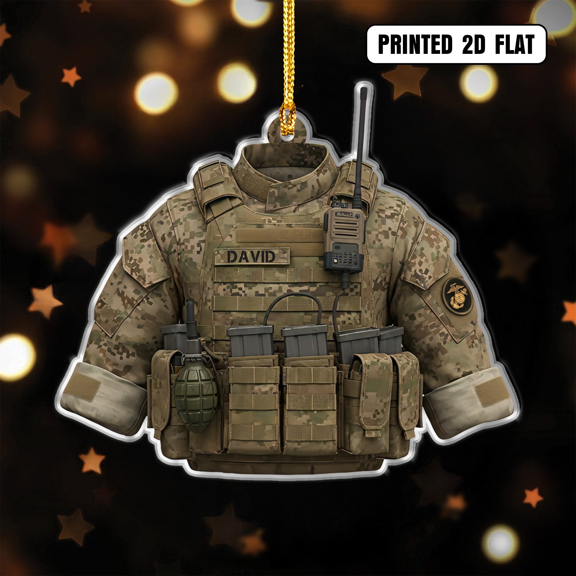USMC Tactical Vest Personalized Acrylic Ornament