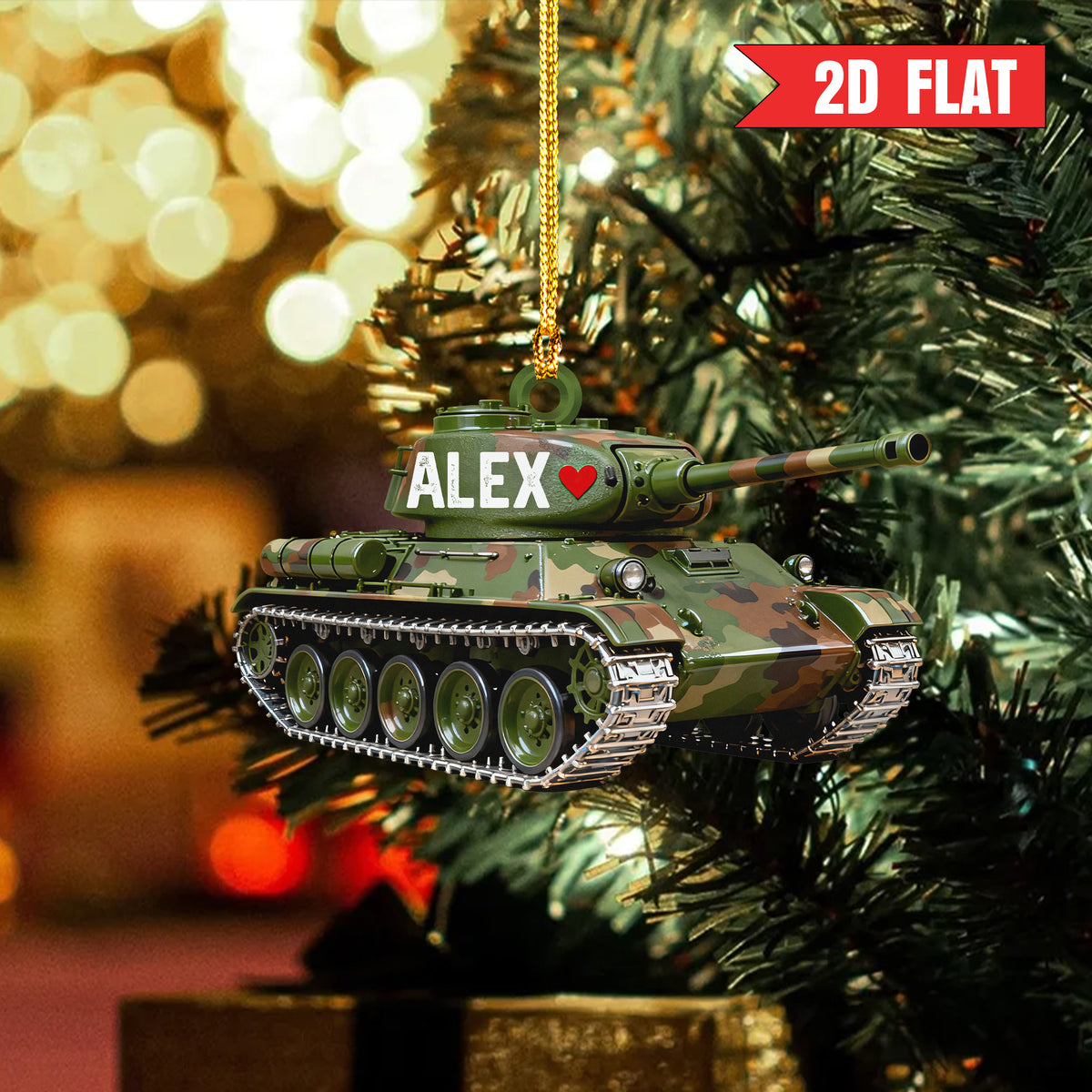 US Army Veteran Tank Personalized Acrylic Ornament Main image