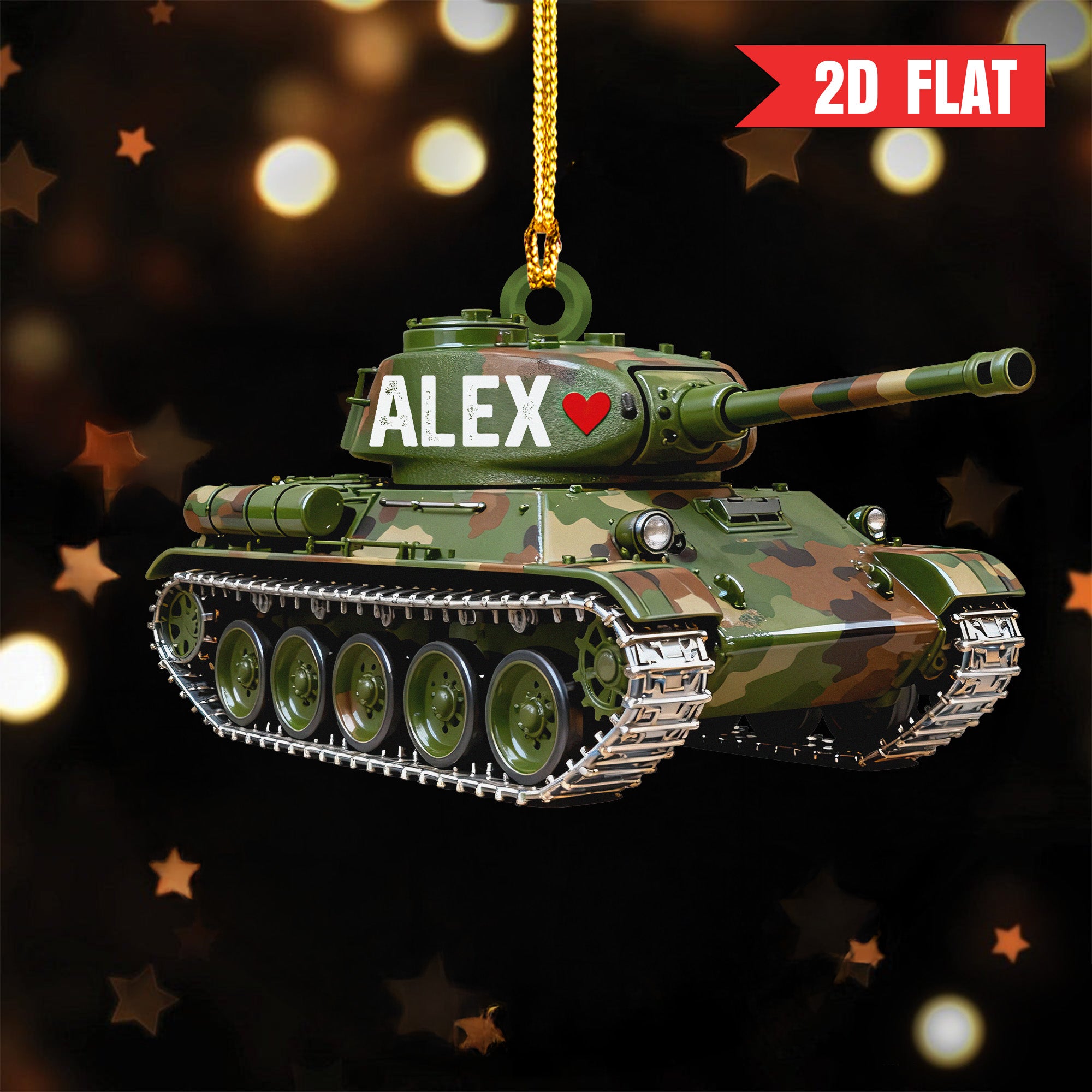US Army Veteran Tank Personalized Acrylic Ornament