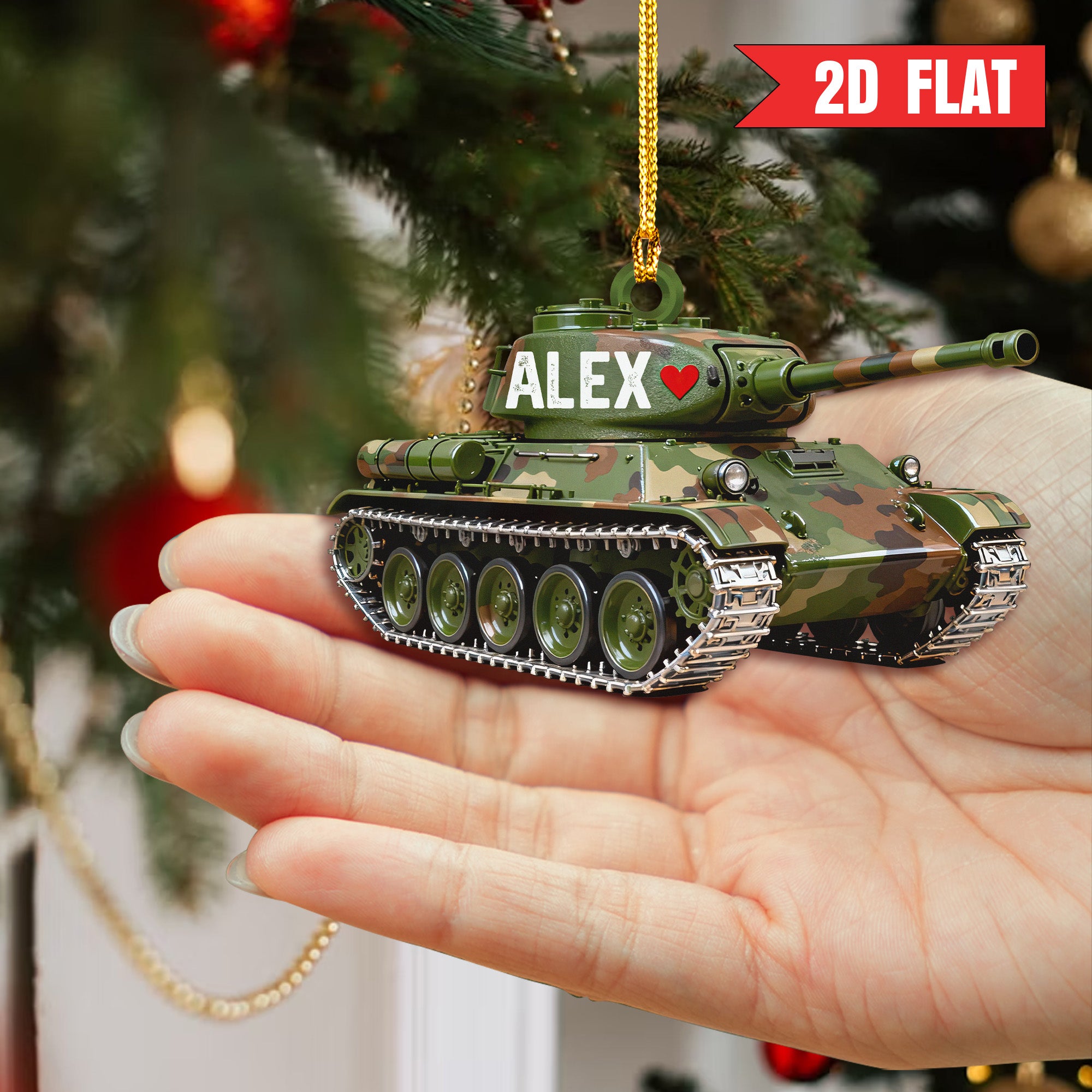 US Army Veteran Tank Personalized Acrylic Ornament