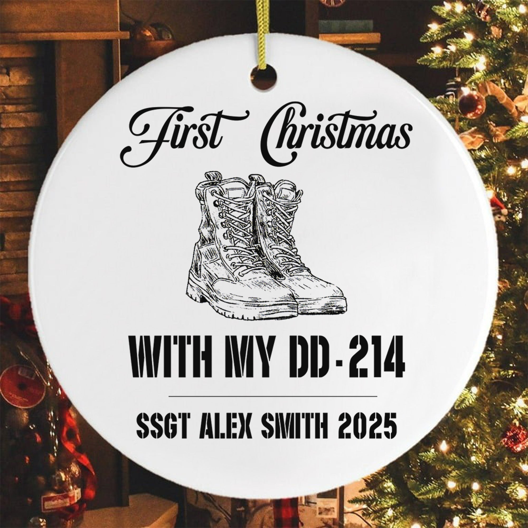 First Christmas With My DD-214 Personalized Ornament