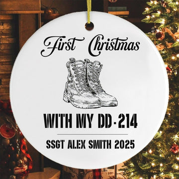 First Christmas With My DD-214 Personalized Ornament