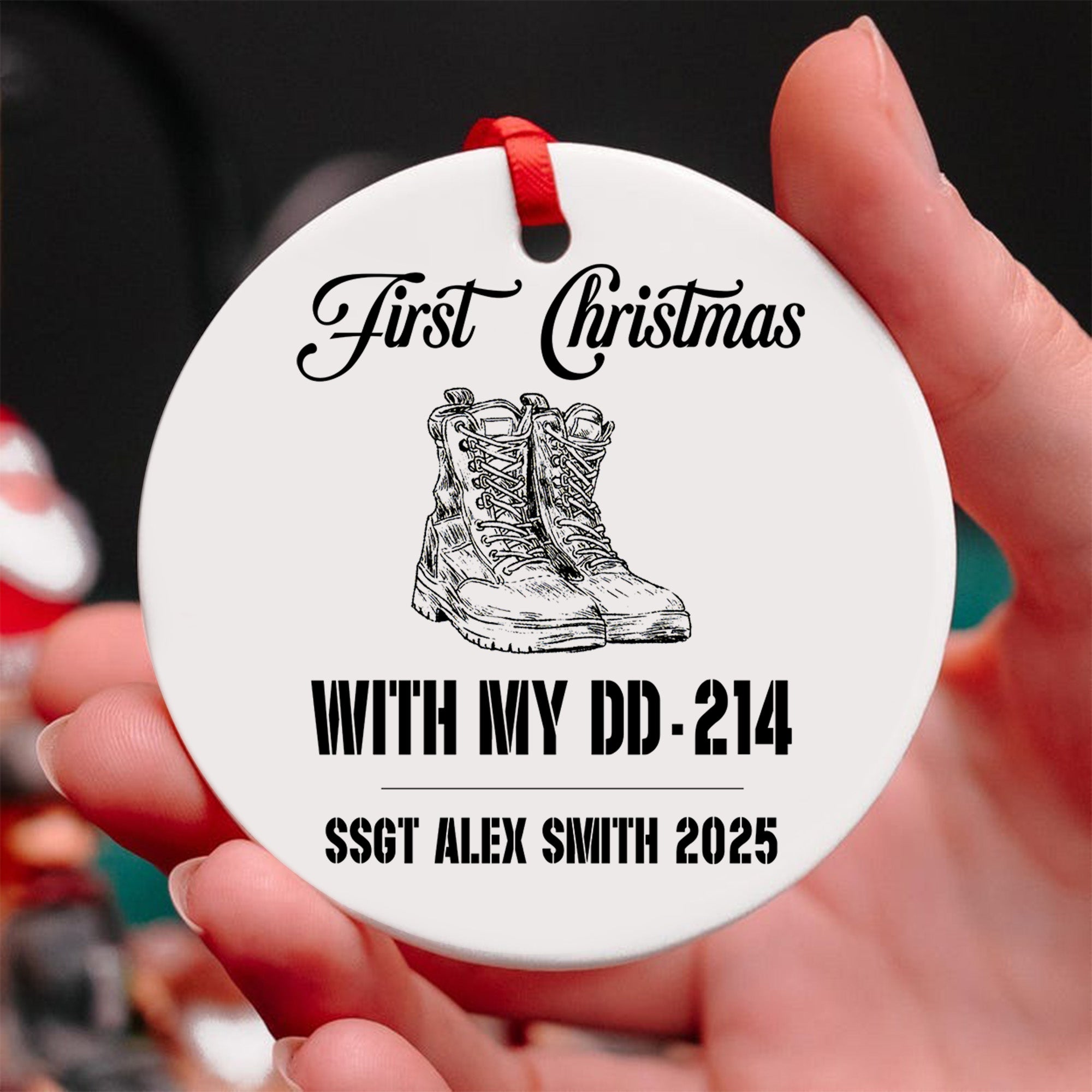 First Christmas With My DD-214 Personalized Ornament