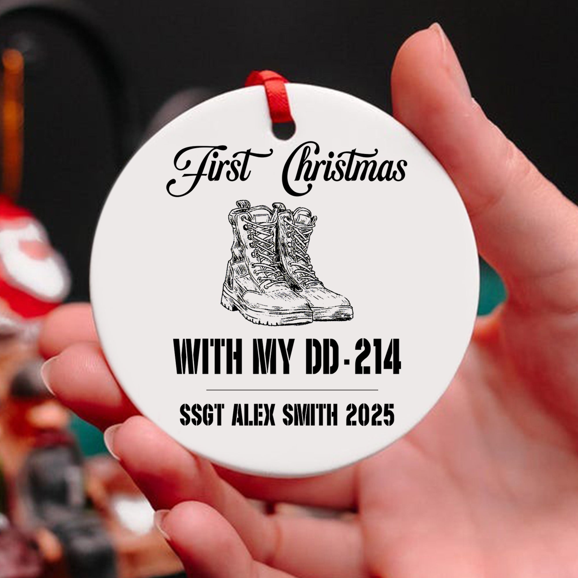First Christmas With My DD-214 Personalized Ornament