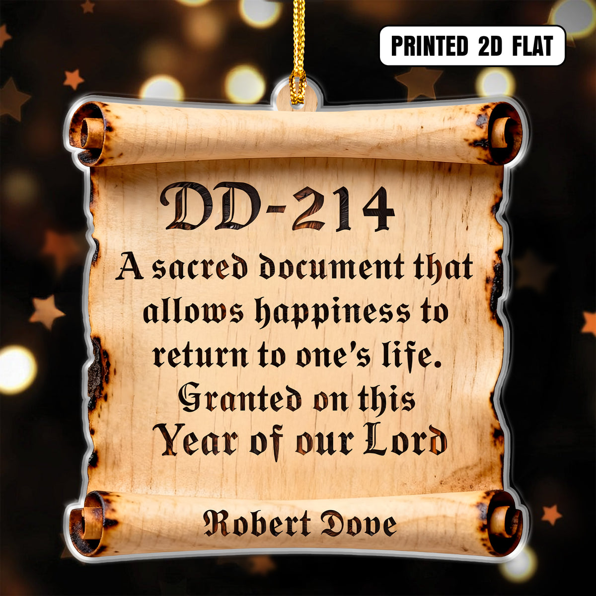 Veteran Life DD-214 Personalized  Acrylic Ornament Main image