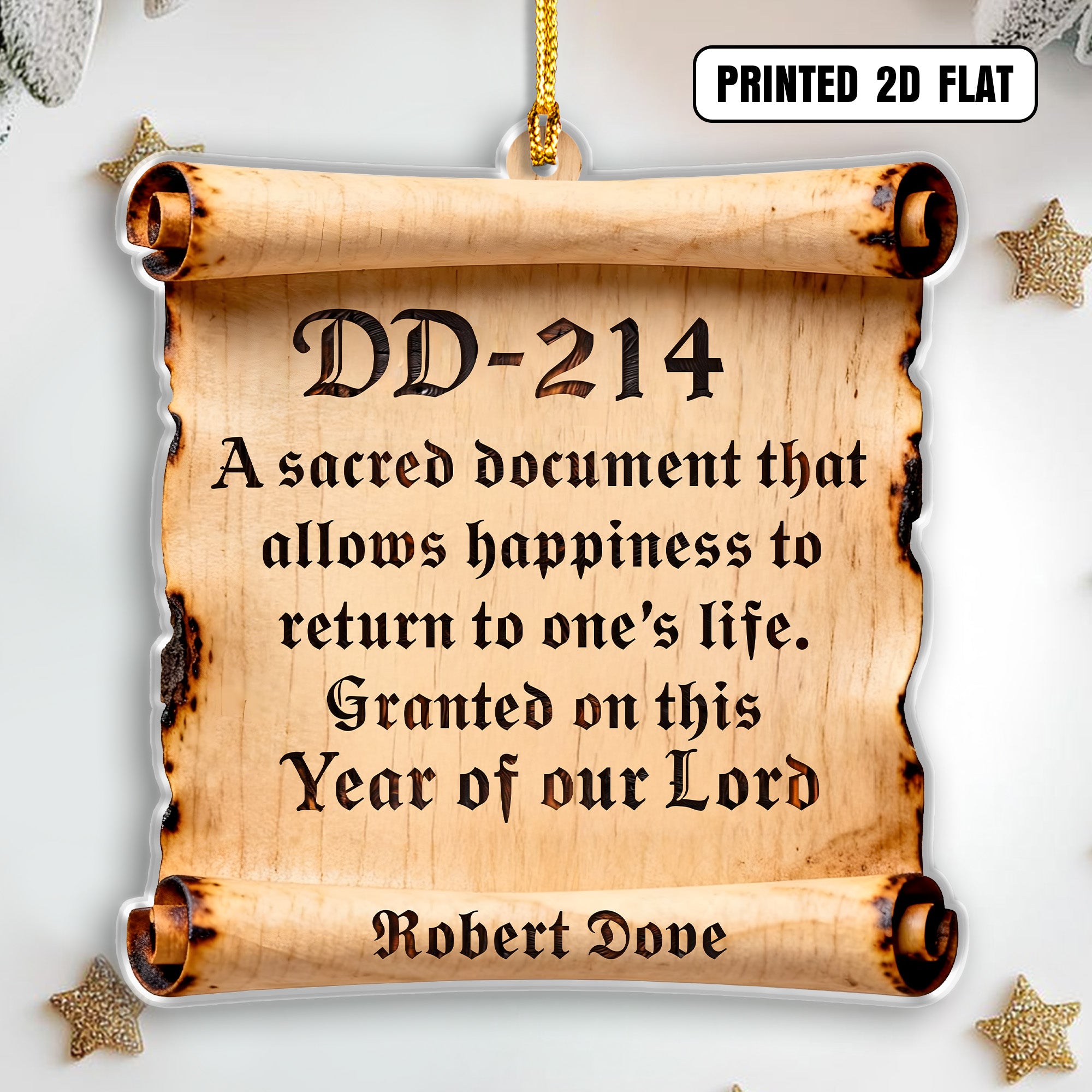 Veteran Life DD-214 Personalized Acrylic Ornament Secondary image
